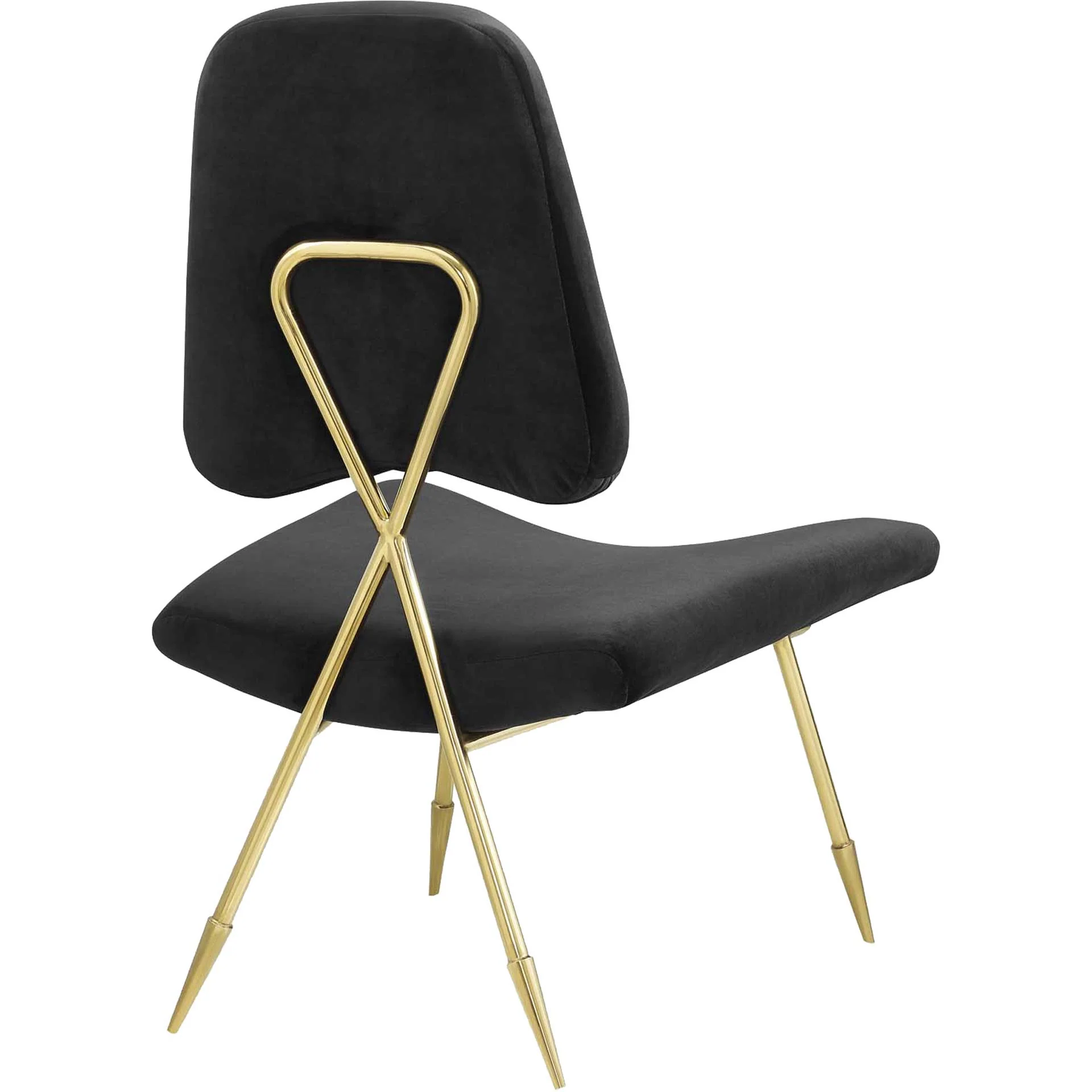 Palmer Upholstered Velvet Lounge Chair Black - Image 3