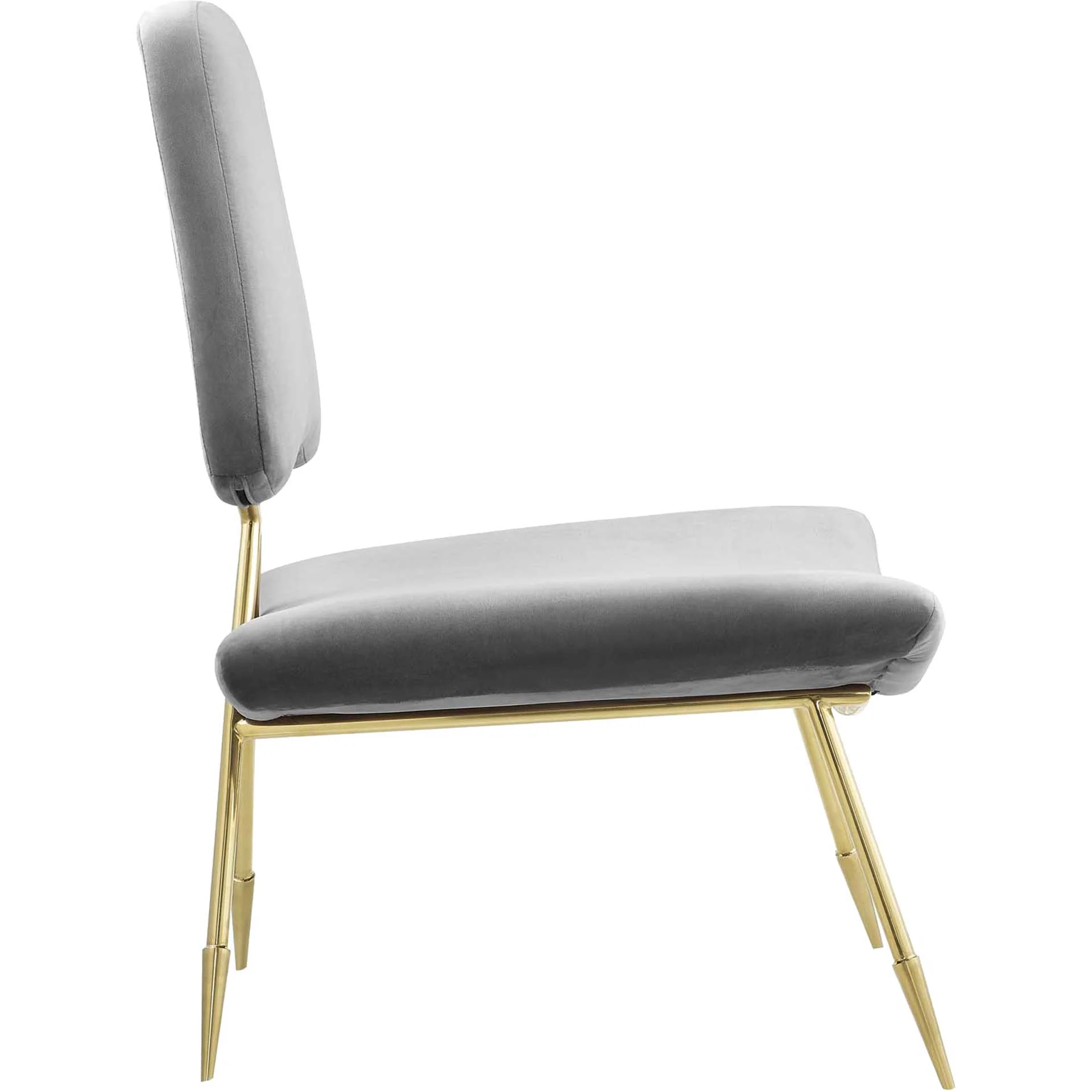 Palmer Upholstered Velvet Lounge Chair Gray - Image 2