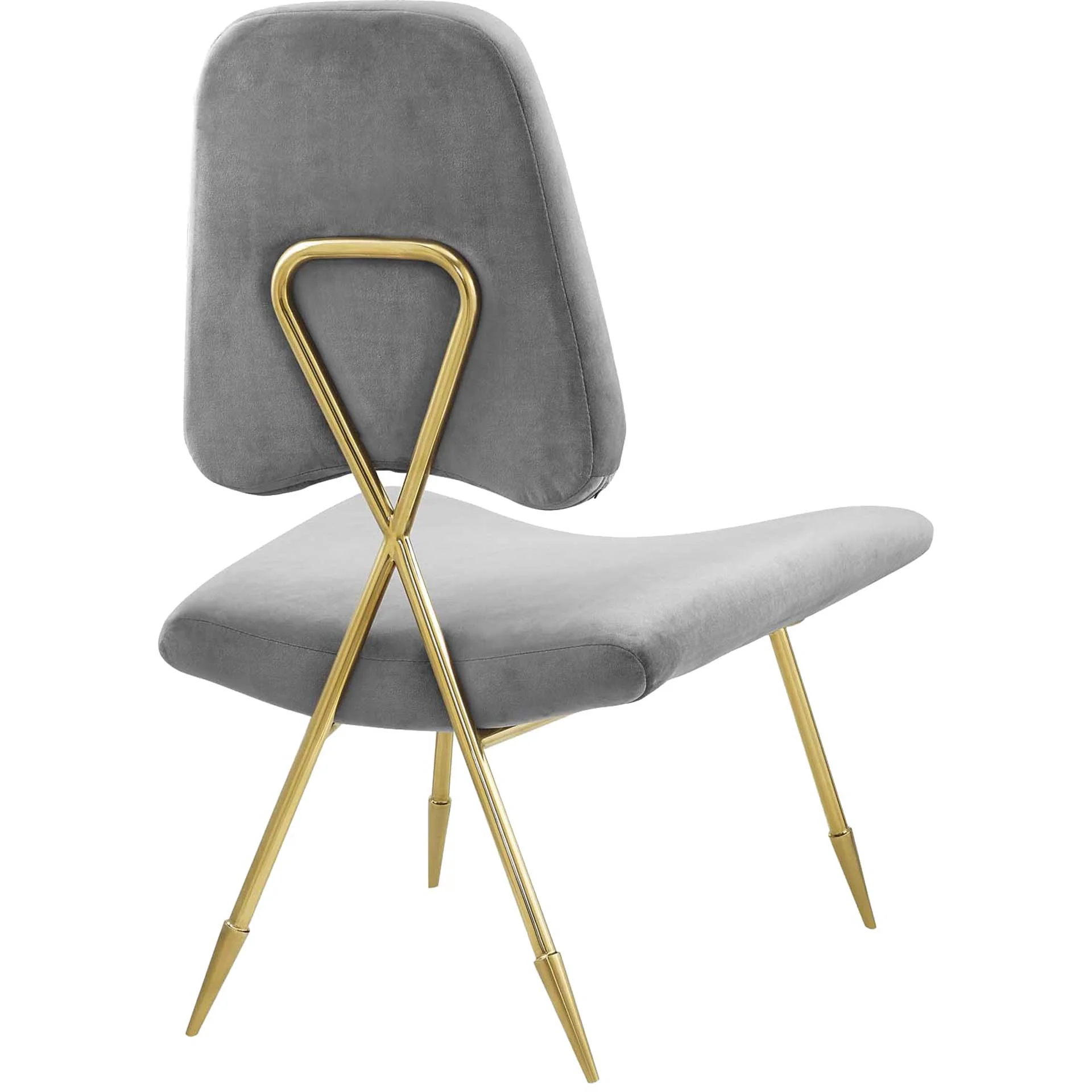 Palmer Upholstered Velvet Lounge Chair Gray - Image 3