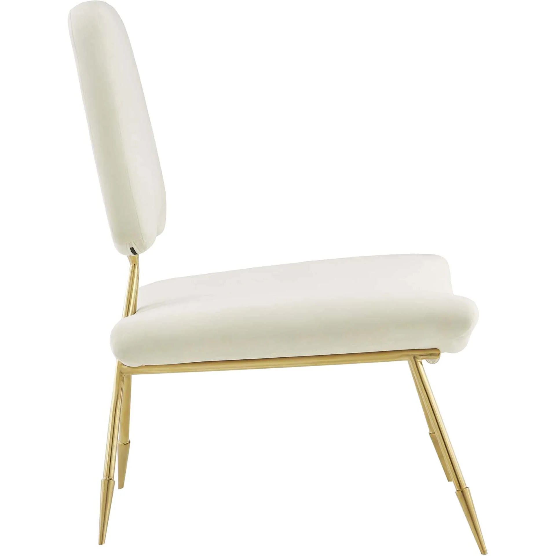 Palmer Upholstered Velvet Lounge Chair Ivory - Image 2