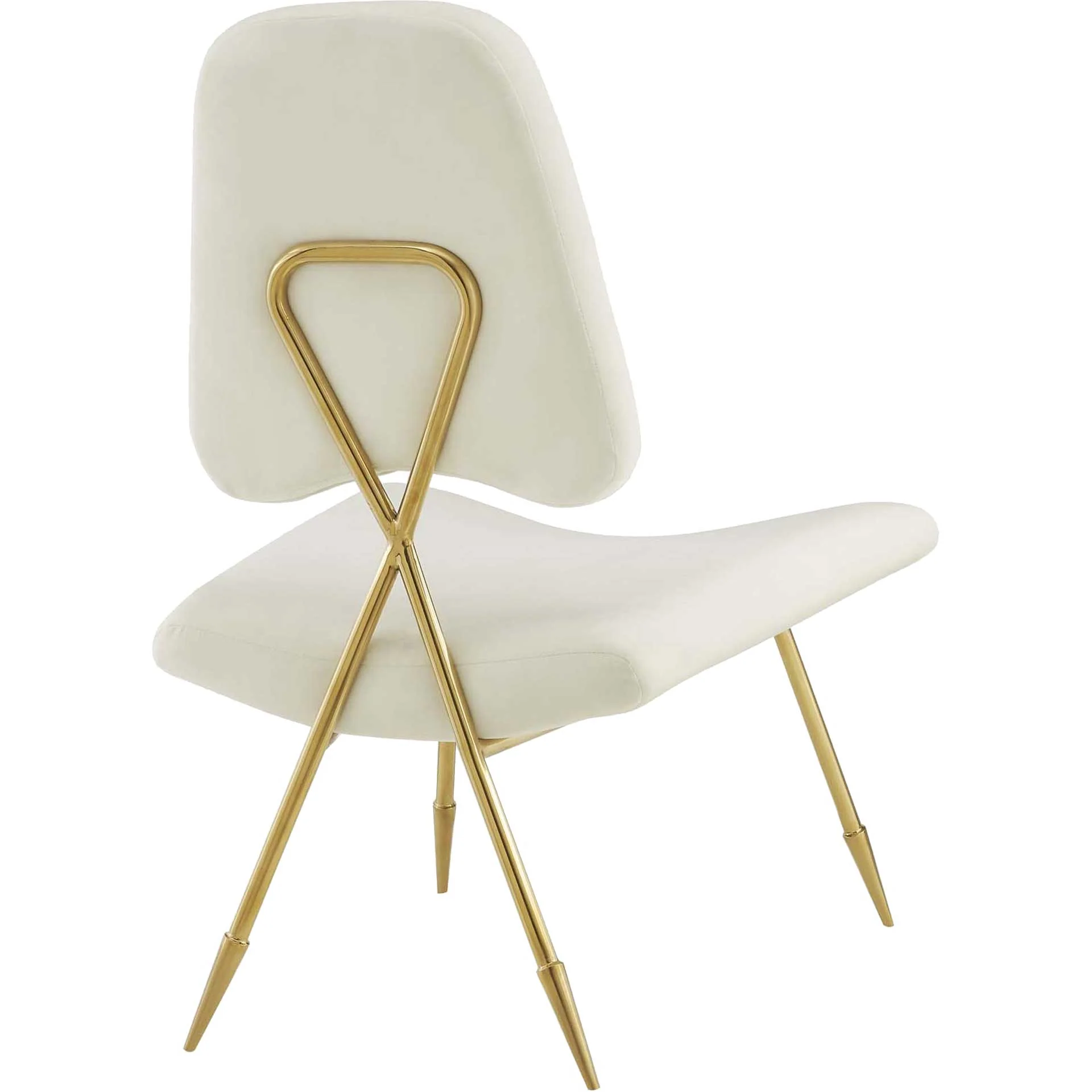Palmer Upholstered Velvet Lounge Chair Ivory - Image 3