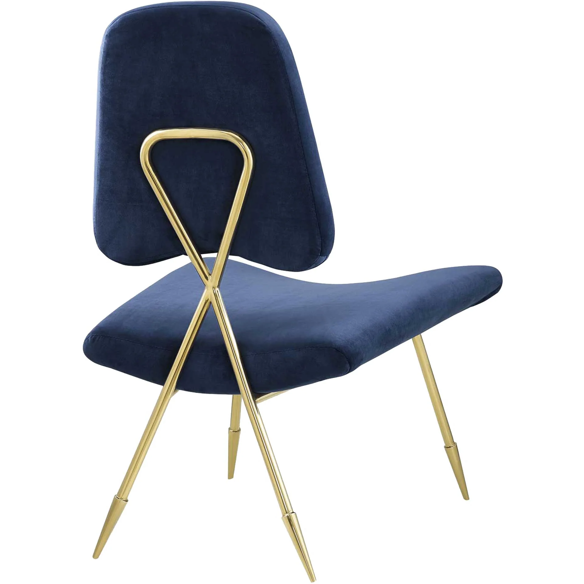 Palmer Upholstered Velvet Lounge Chair Navy - Image 3