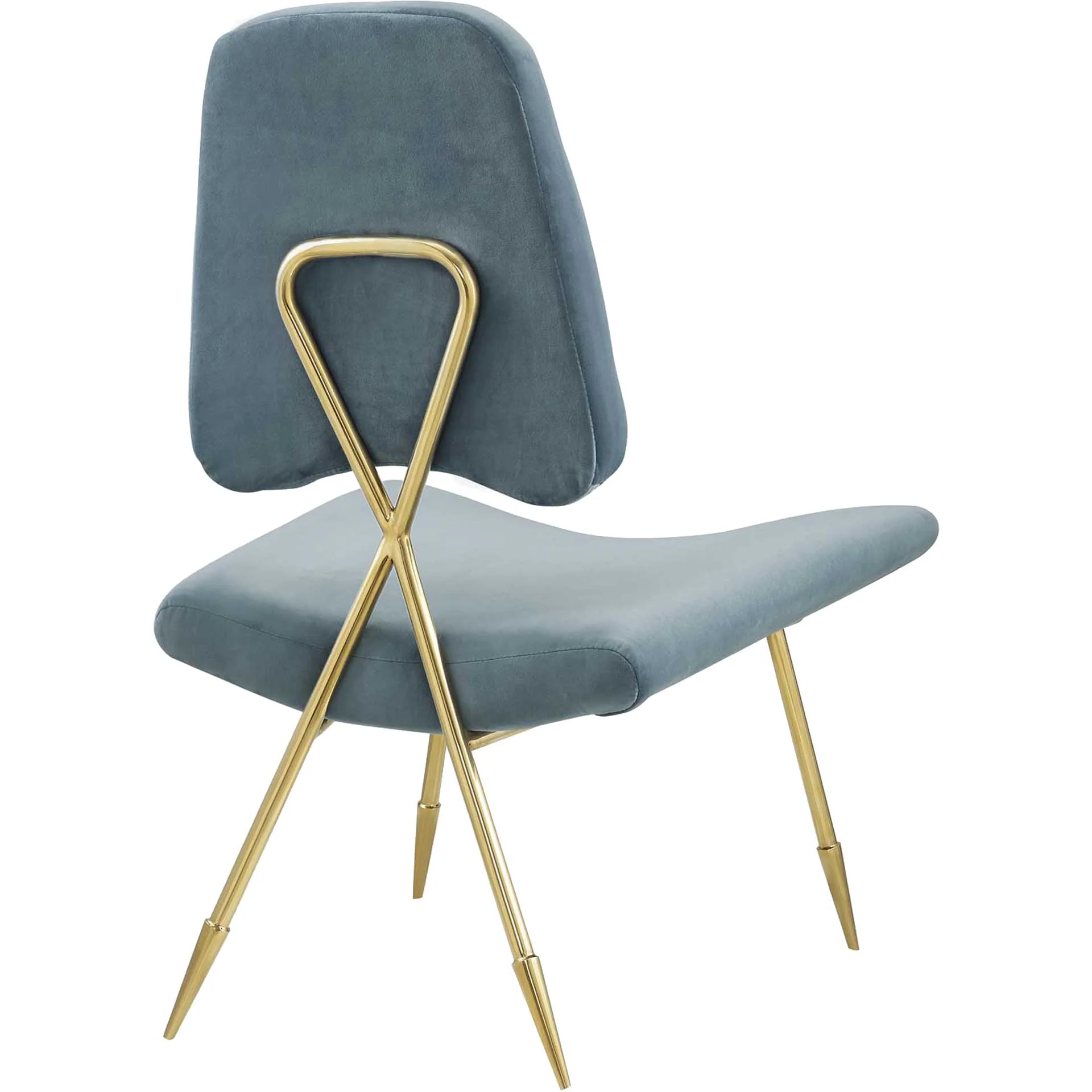 Palmer Upholstered Velvet Lounge Chair Sea Blue - Image 3
