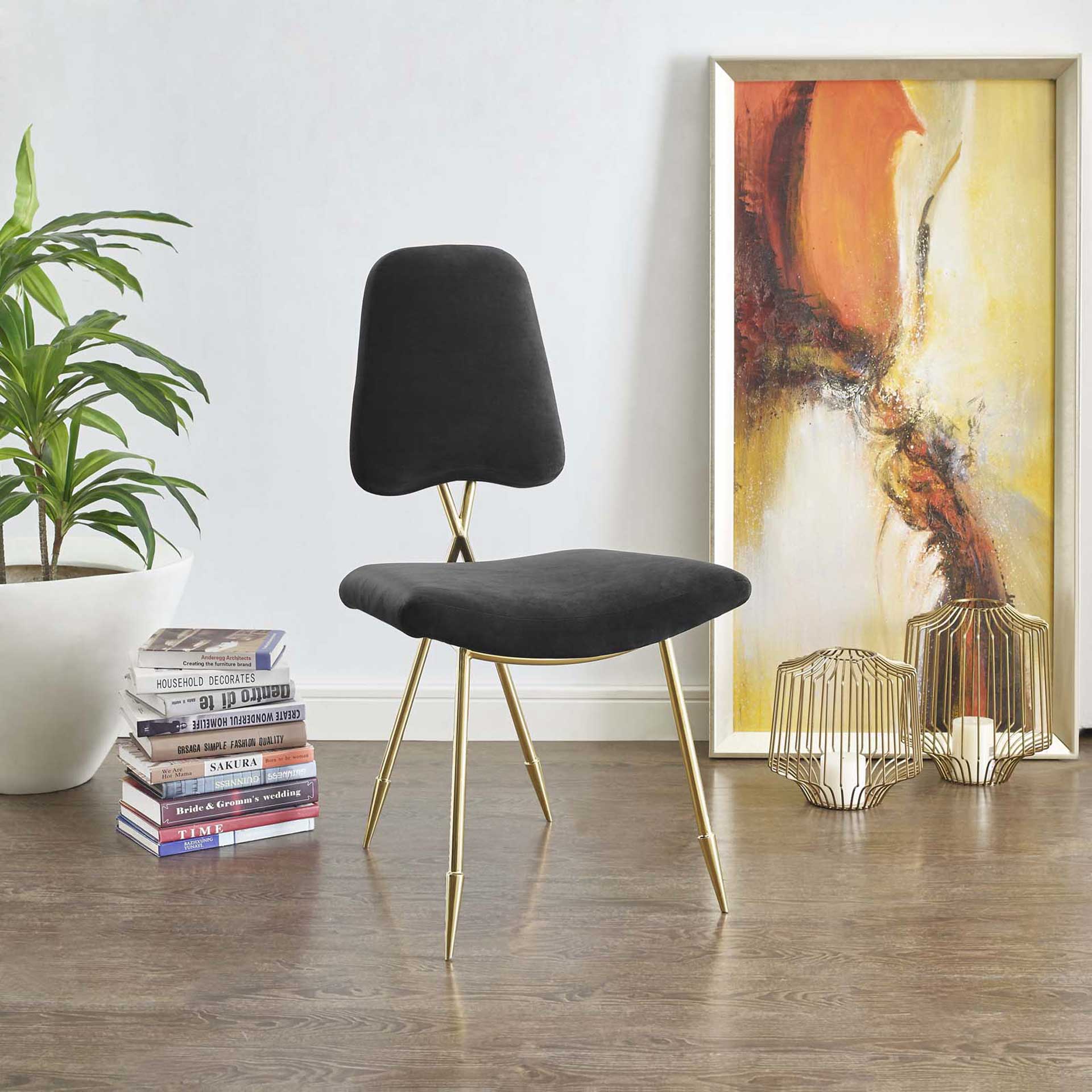 Palmer Upholstered Velvet Side Chair Black - Image 4
