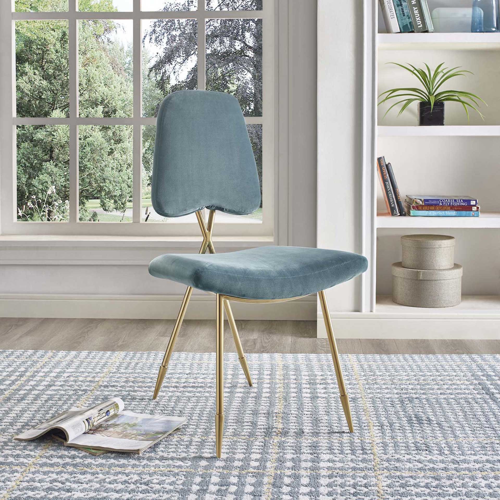Palmer Upholstered Velvet Side Chair Sea Blue - Image 4