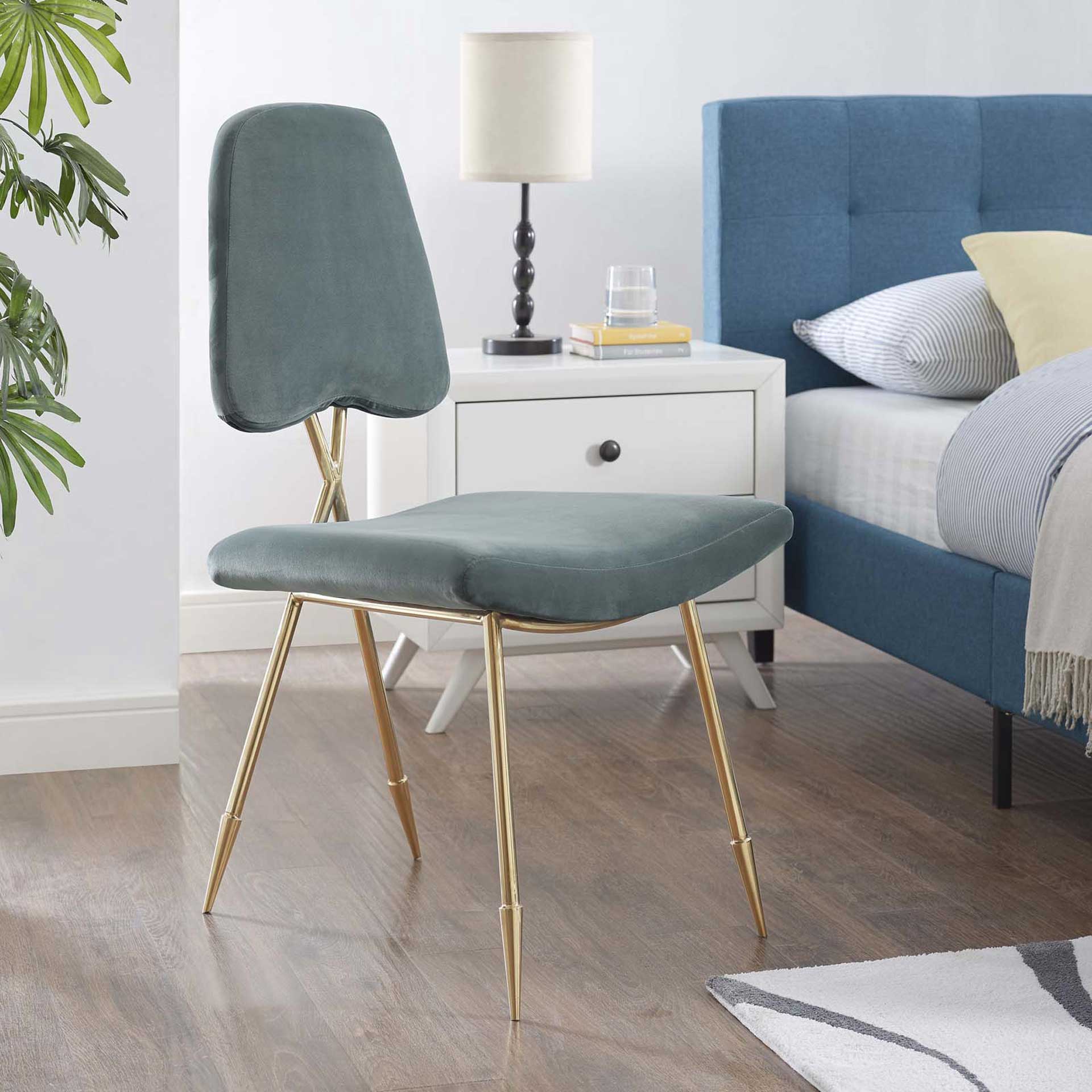 Palmer Upholstered Velvet Side Chair Sea Blue - Image 5