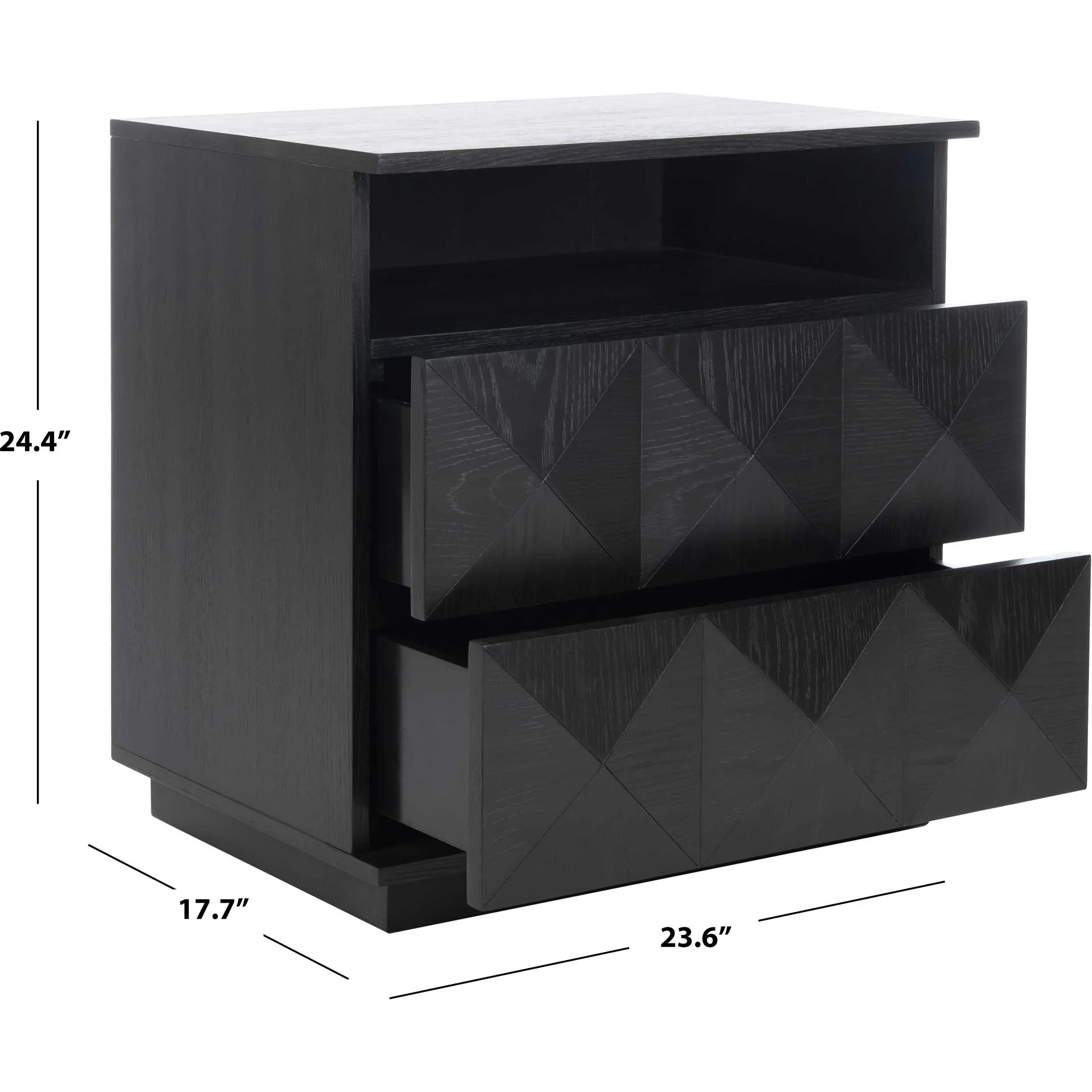 Palmetto 2 Drawer Nightstand Black - Image 7