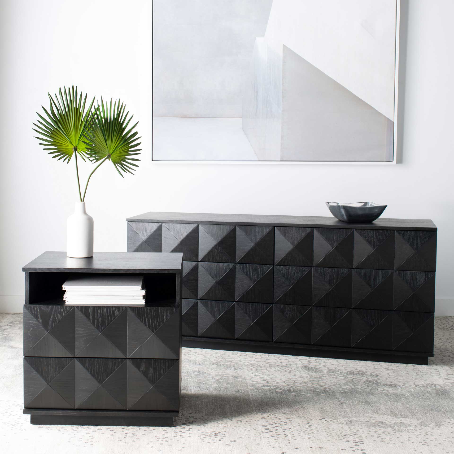 Palmetto 2 Drawer Nightstand Black - Image 9