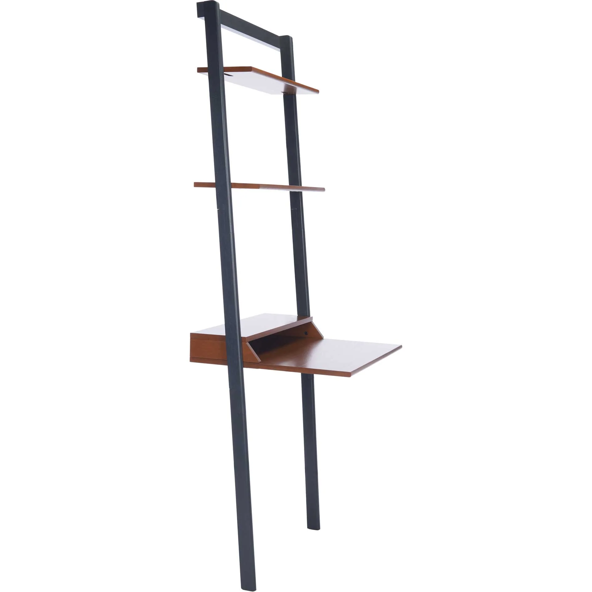 Paloma 2 Shelf Leaning Desk Honey Brown/Charcoal - Image 3