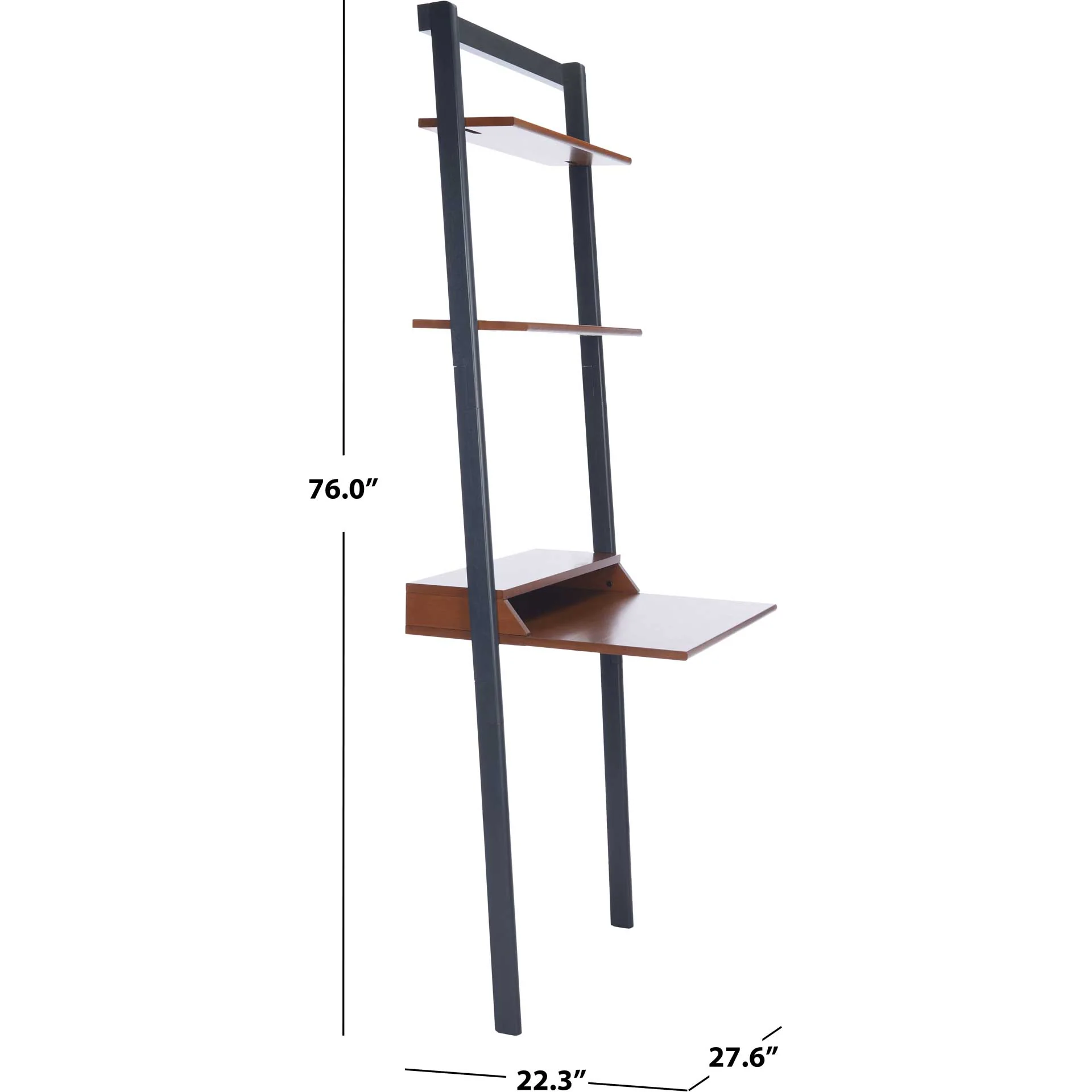 Paloma 2 Shelf Leaning Desk Honey Brown/Charcoal - Image 8