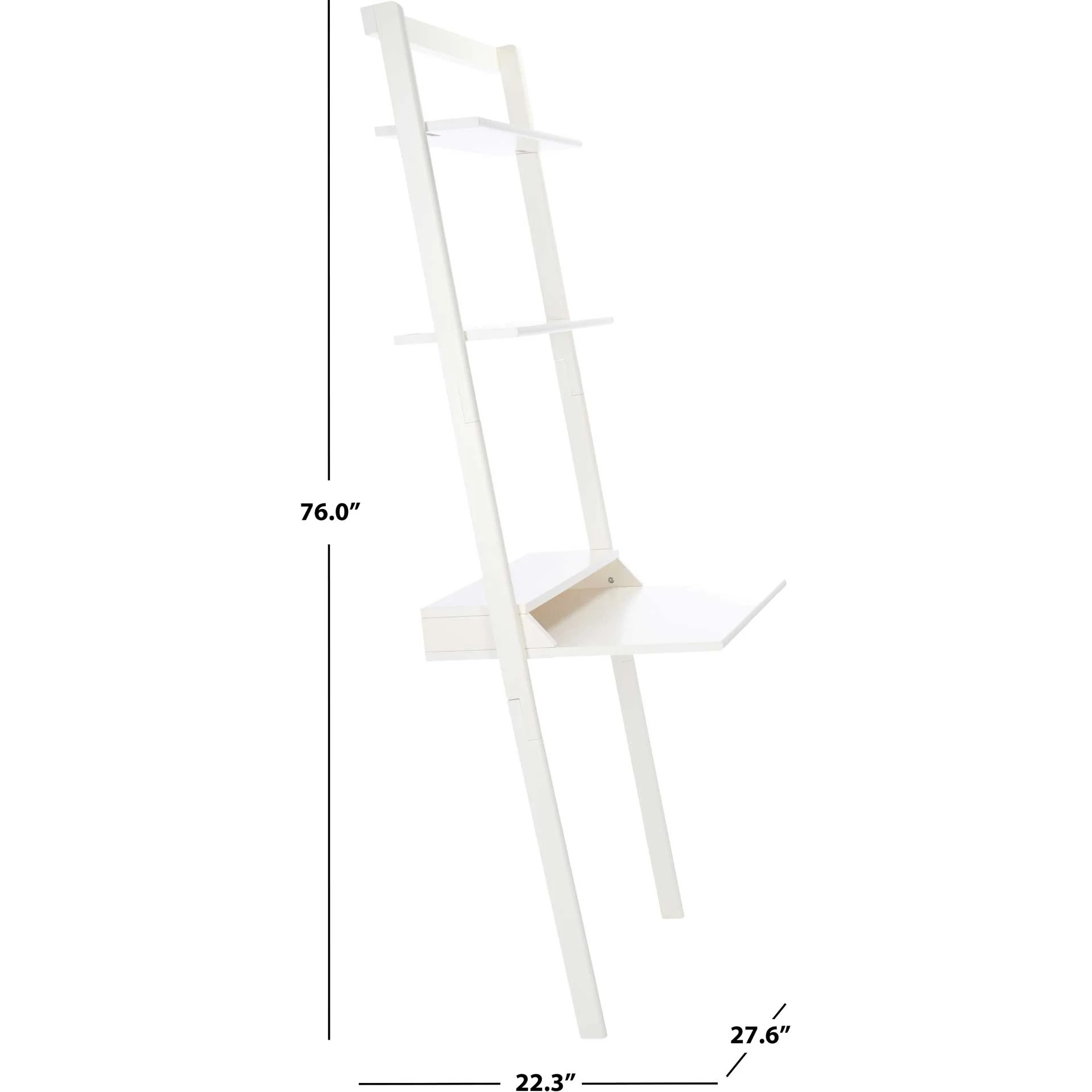 Paloma 2 Shelf Leaning Desk White - Image 8