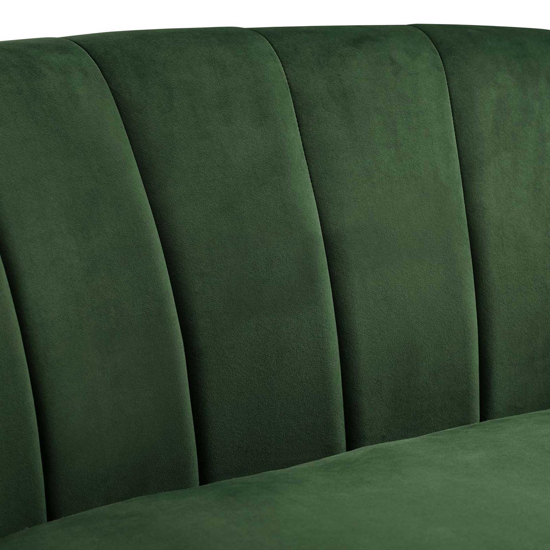 Paloma Channel Tufted Velvet Armchair Emerald - Image 5