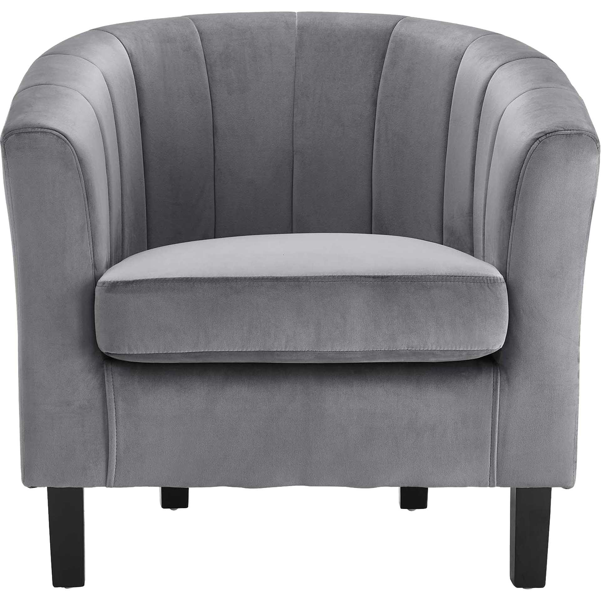 Paloma Channel Tufted Velvet Armchair Gray - Image 2