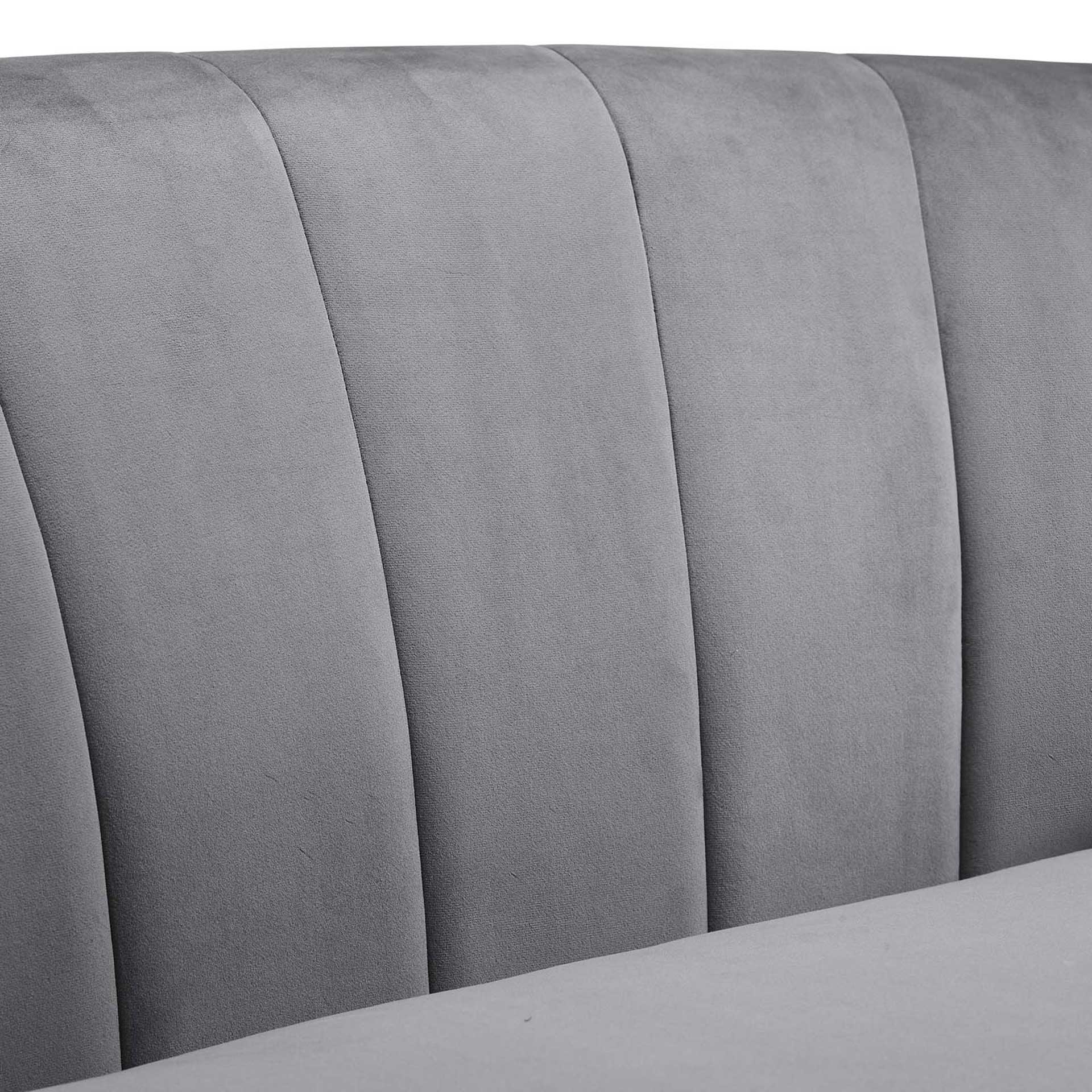 Paloma Channel Tufted Velvet Armchair Gray - Image 5