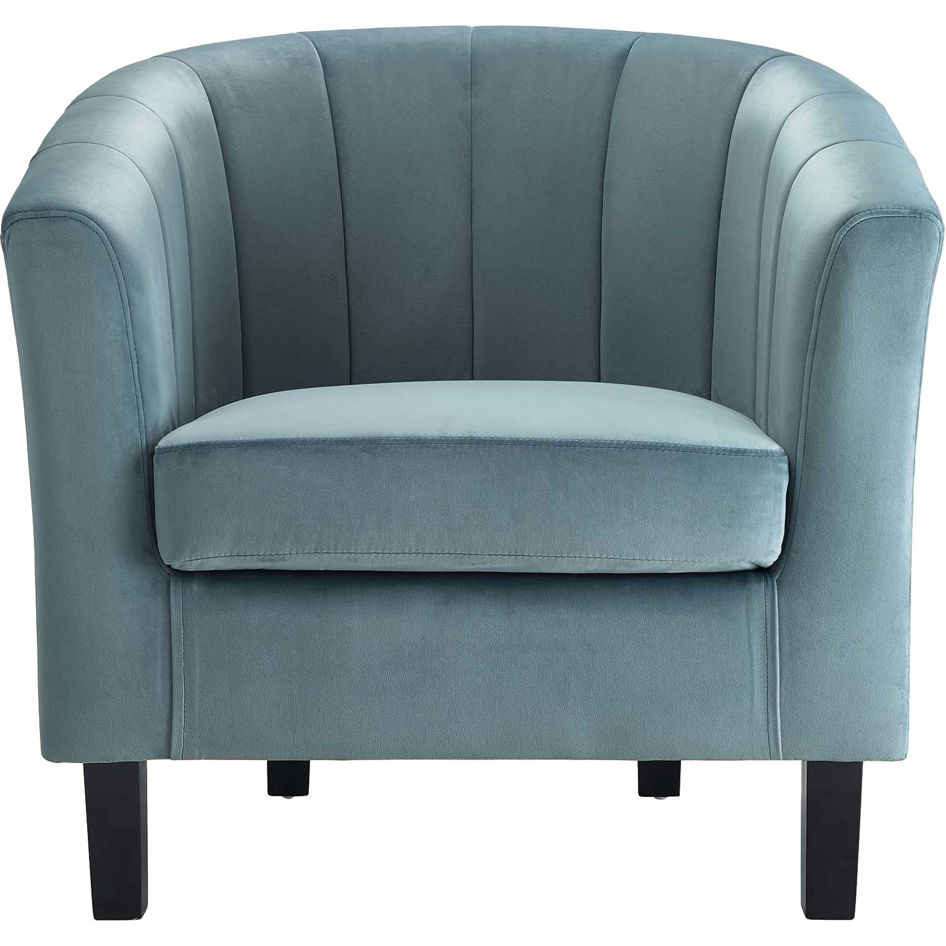 Paloma Channel Tufted Velvet Armchair Light Blue - Image 2