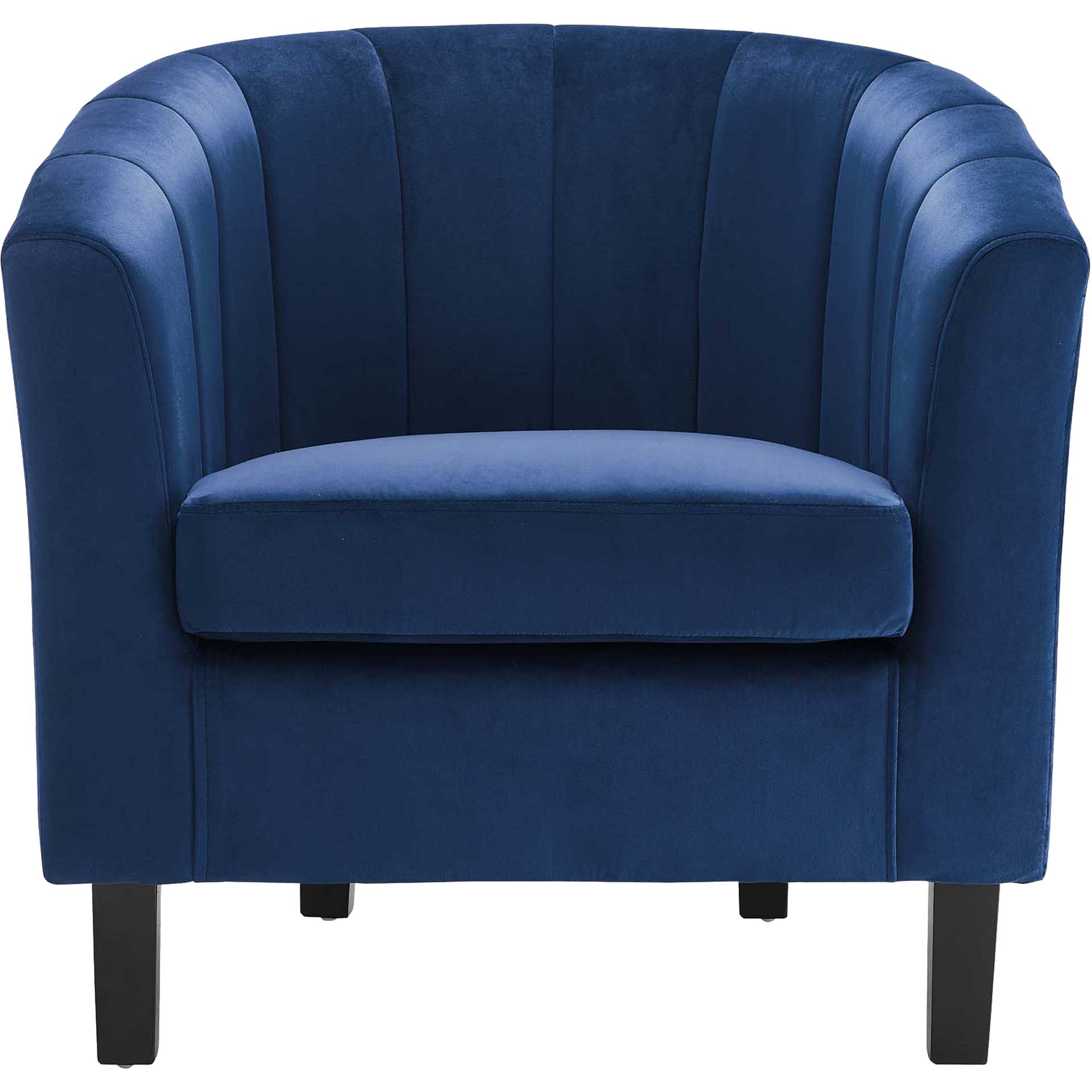 Paloma Channel Tufted Velvet Armchair Navy - Image 2