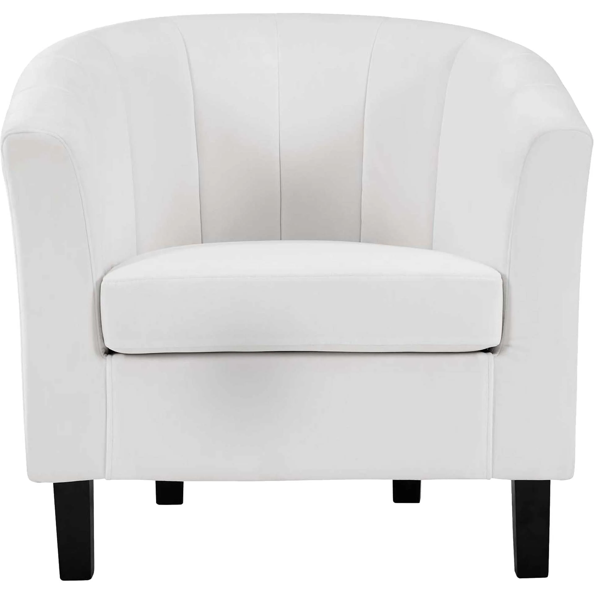 Paloma Channel Tufted Velvet Armchair White - Image 2