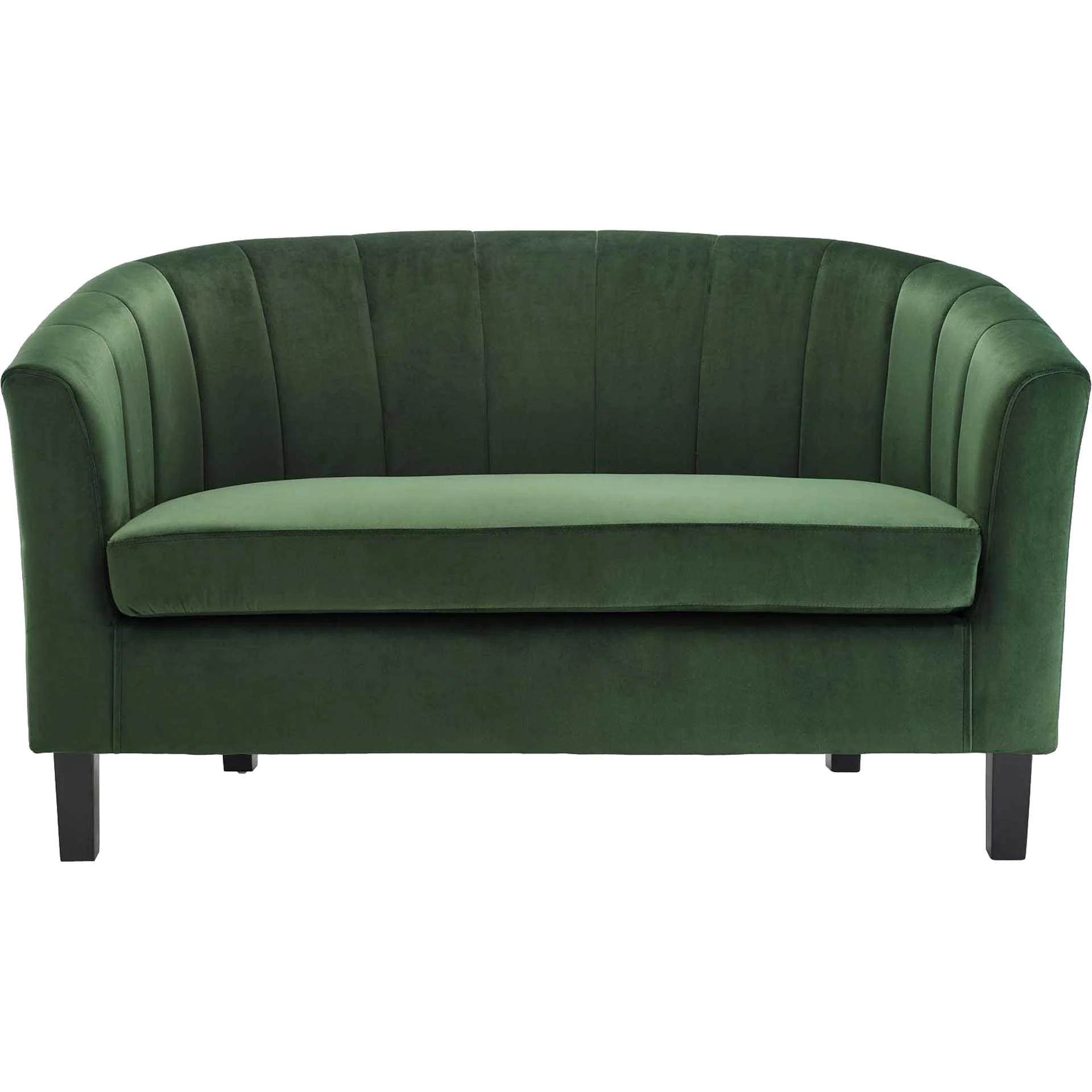 Paloma Channel Tufted Velvet Sofa Emerald - Image 2