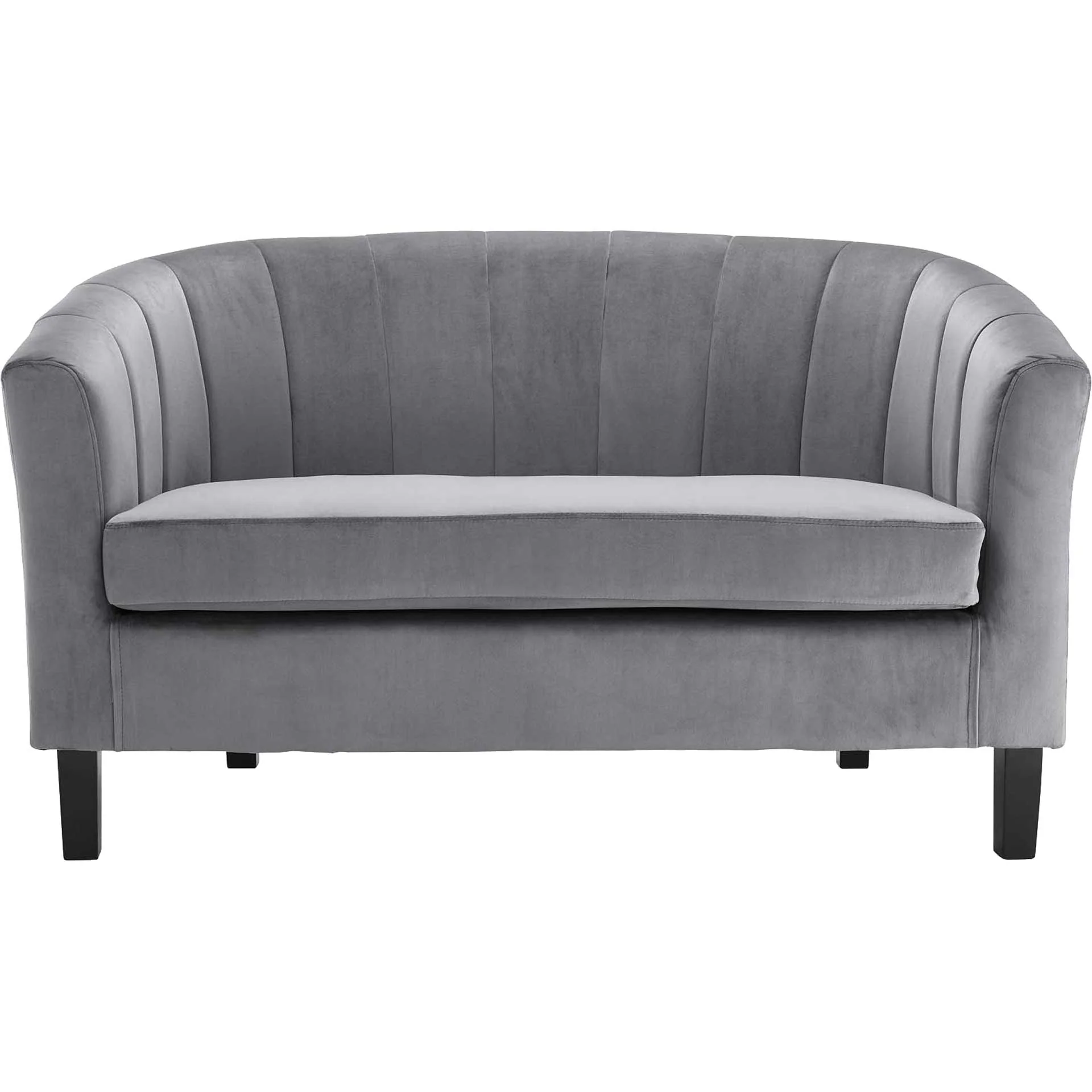 Paloma Channel Tufted Velvet Sofa Gray - Image 2