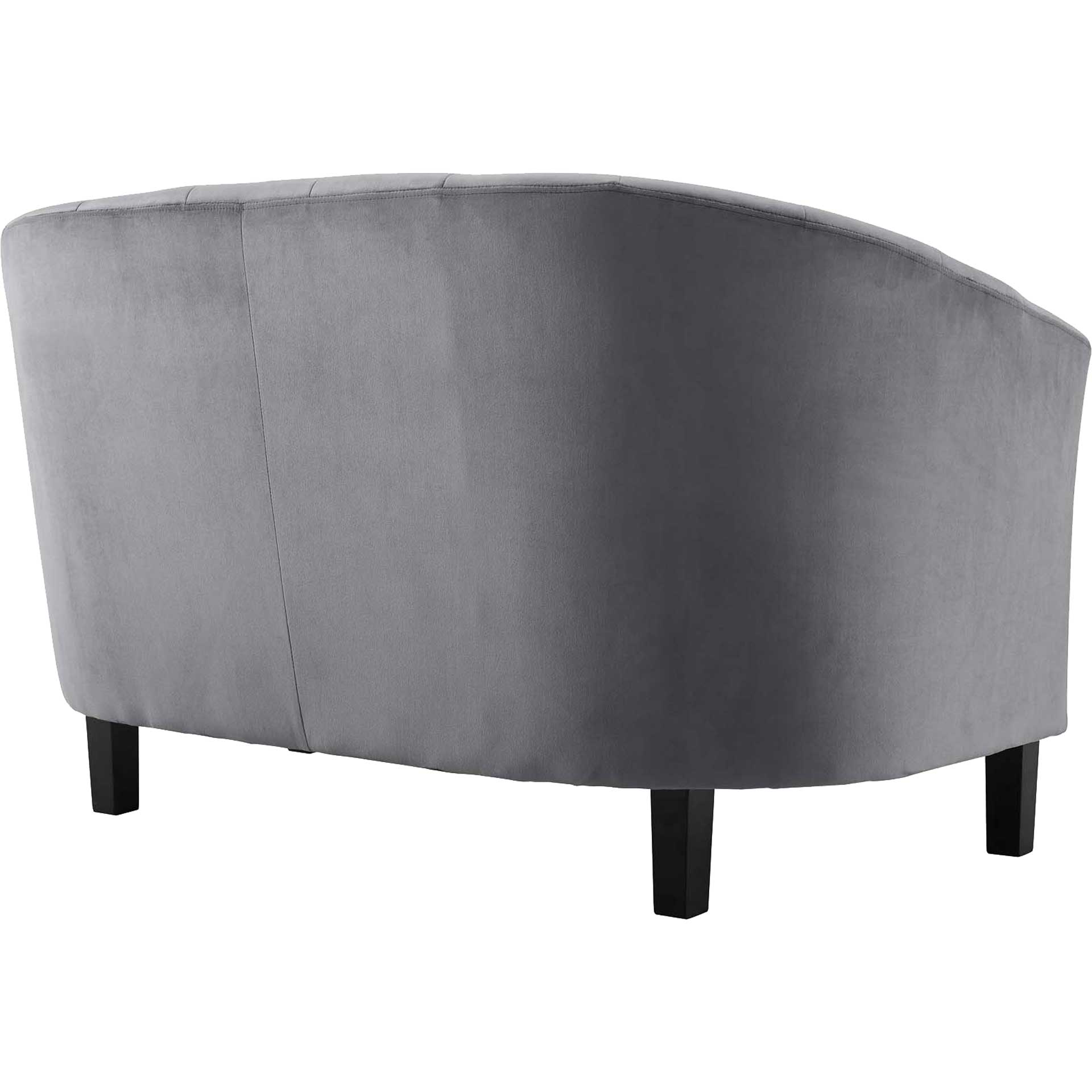 Paloma Channel Tufted Velvet Sofa Gray - Image 3
