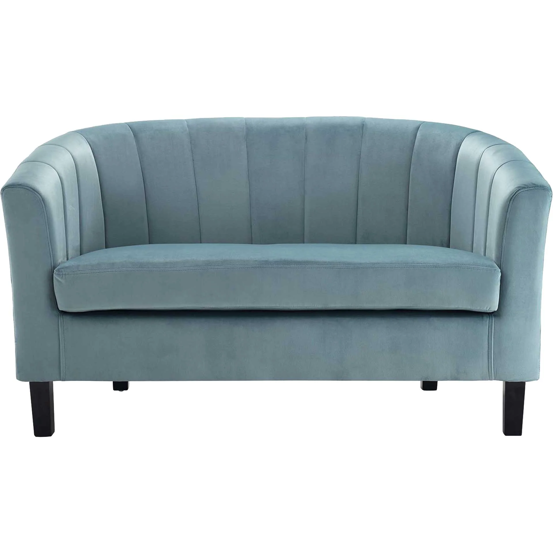 Paloma Channel Tufted Velvet Sofa Light Blue - Image 2