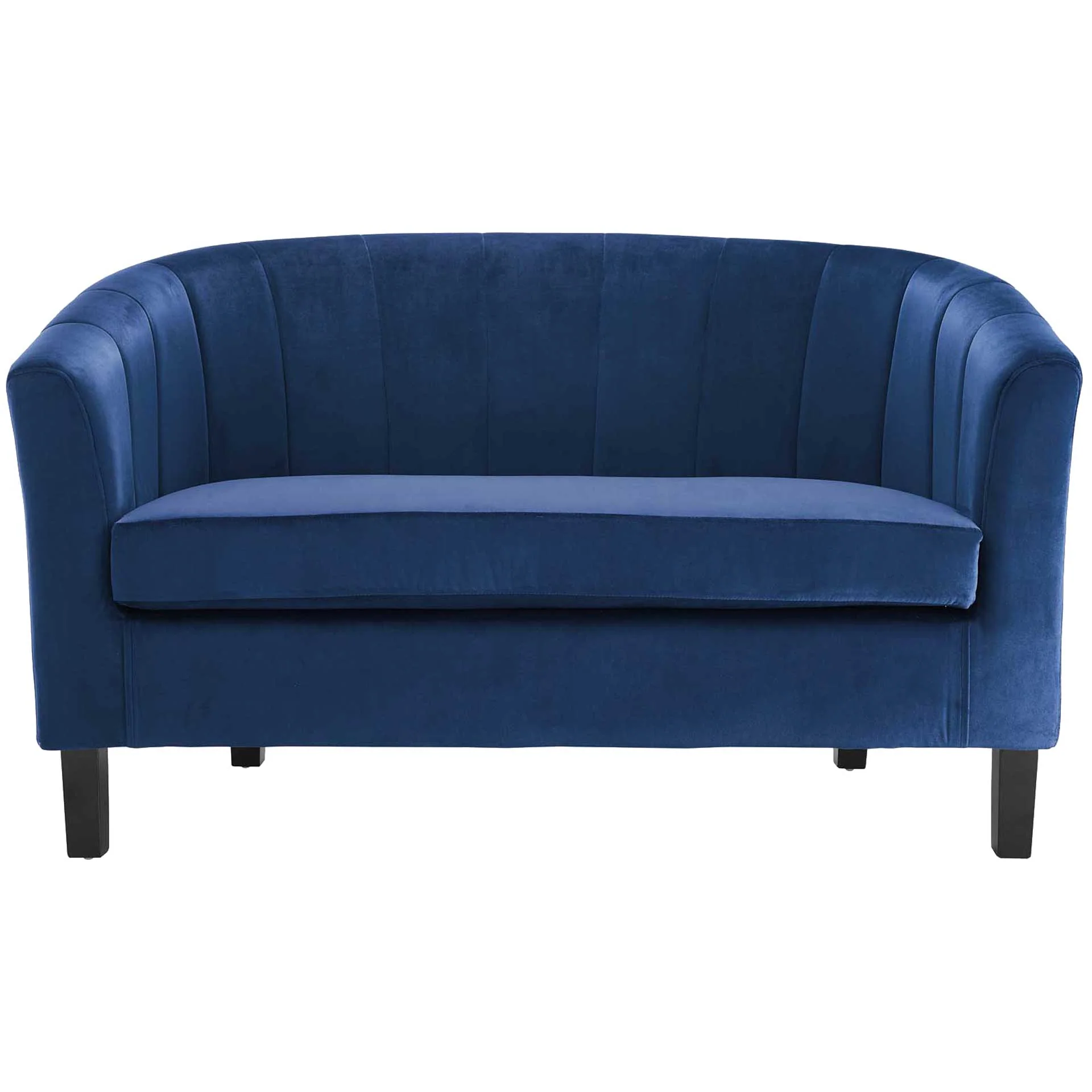 Paloma Channel Tufted Velvet Sofa Navy - Image 2