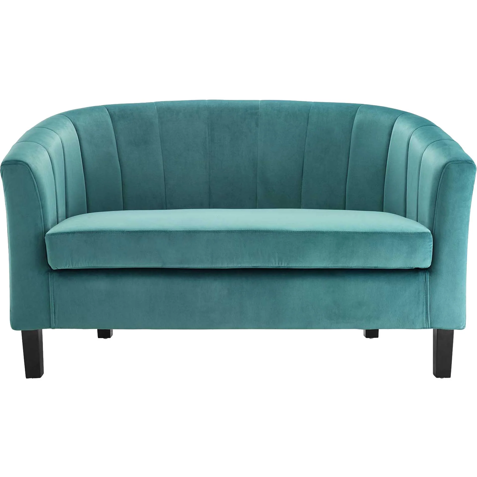 Paloma Channel Tufted Velvet Sofa Teal - Image 2