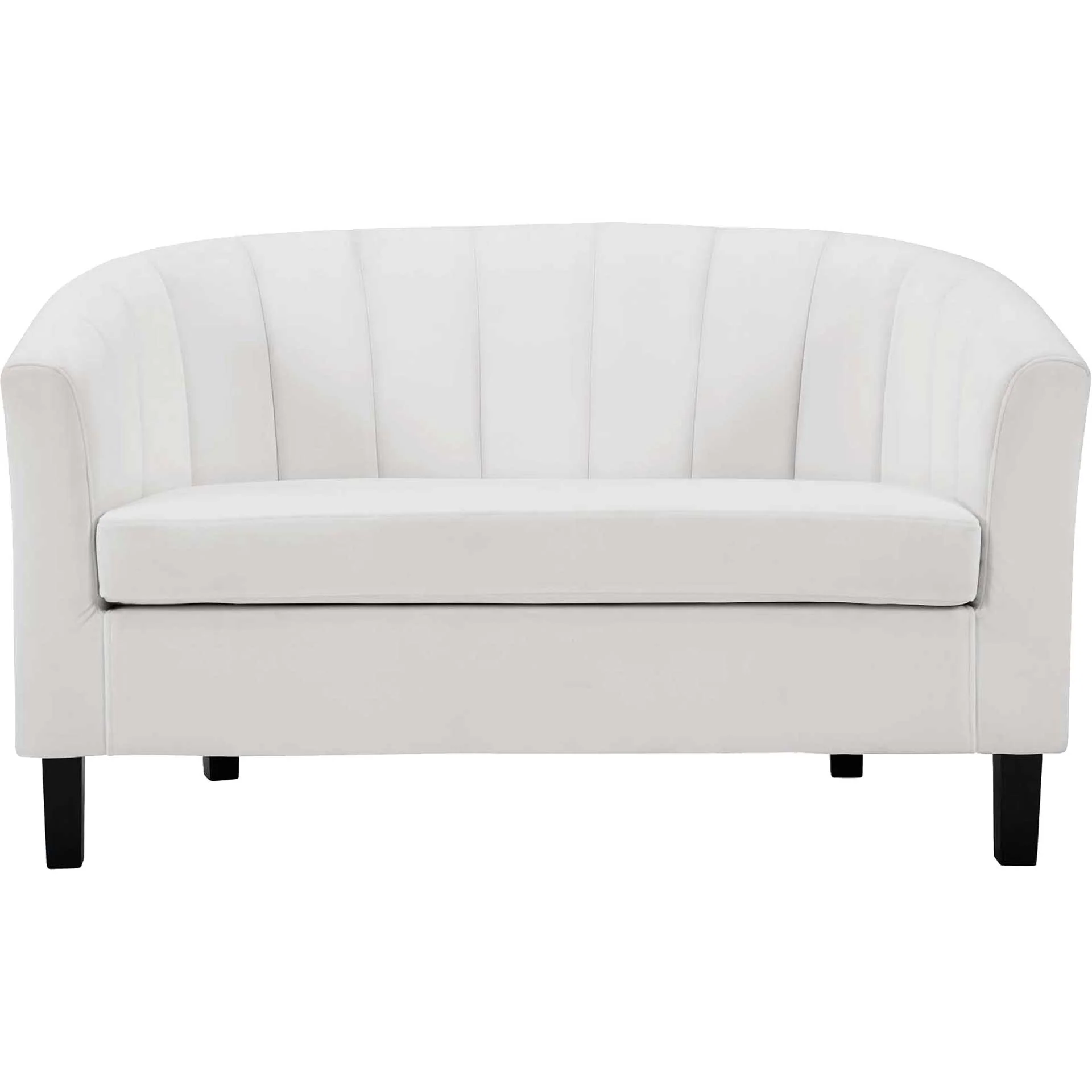 Paloma Channel Tufted Velvet Sofa White - Image 2