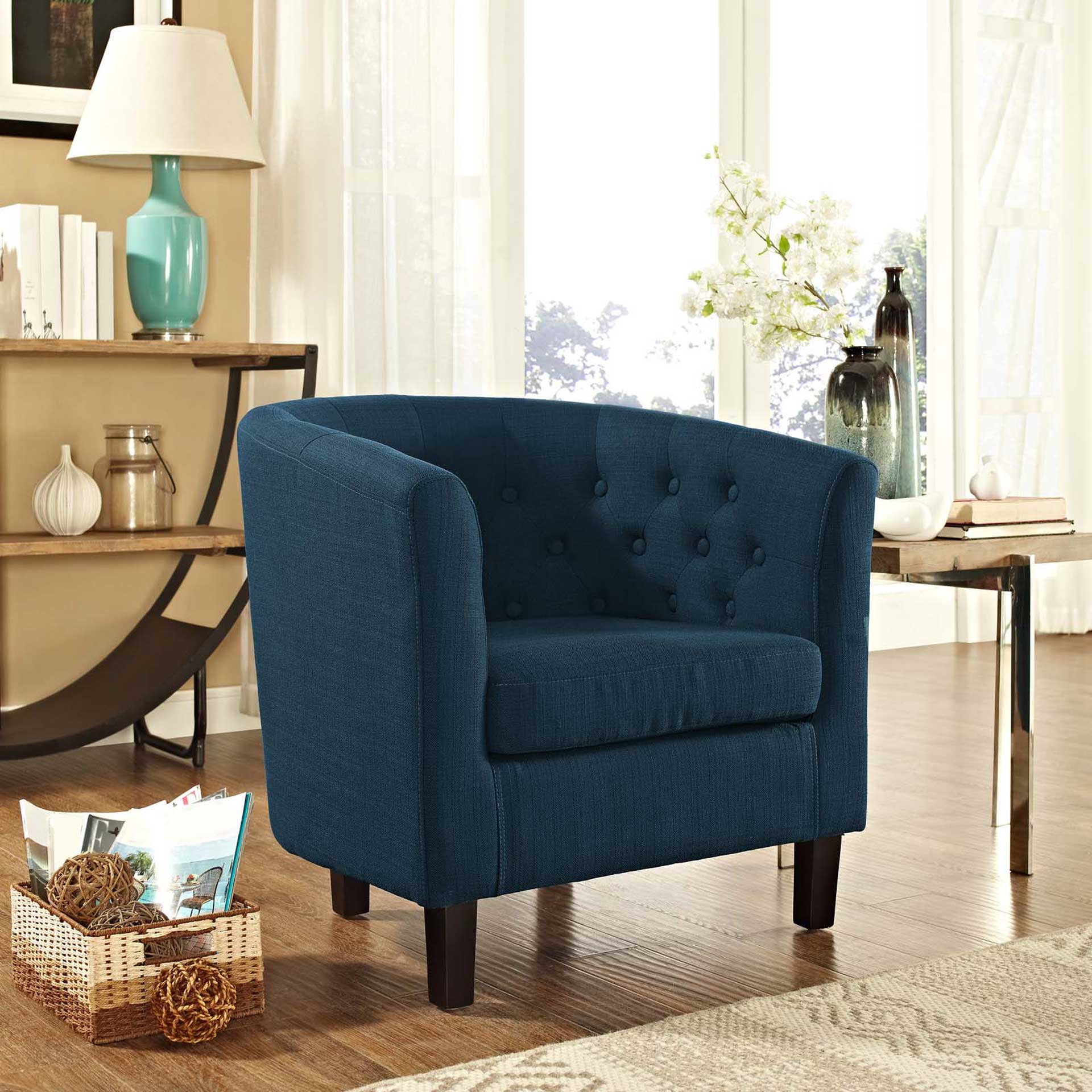 Paloma Upholstered Fabric Armchair Azure - Image 5