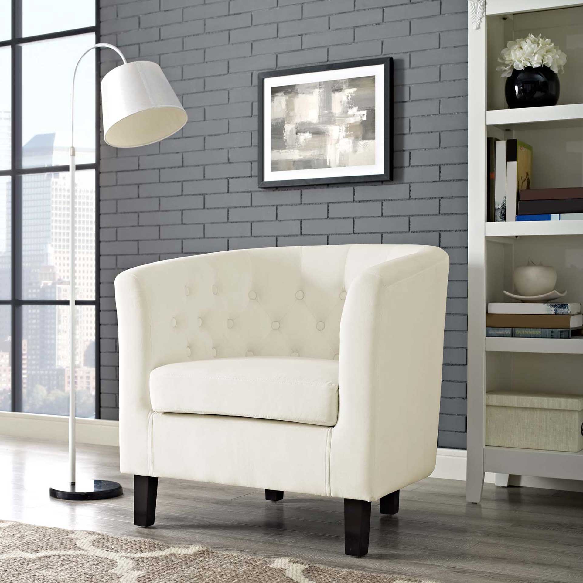 Paloma Upholstered Velvet Armchair Ivory - Image 5