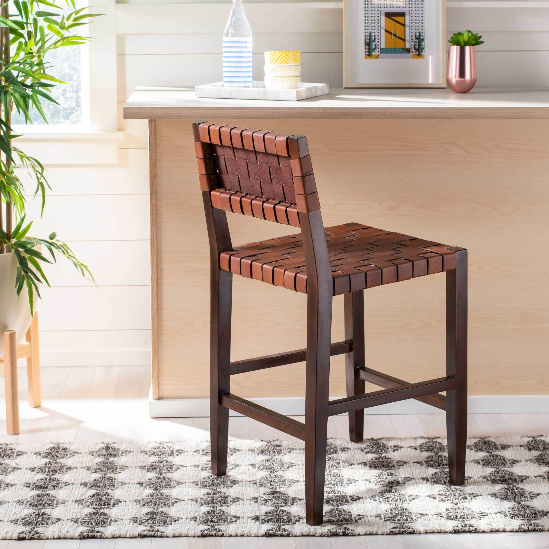 Pamela Woven Leather Bar Stool - Image 19