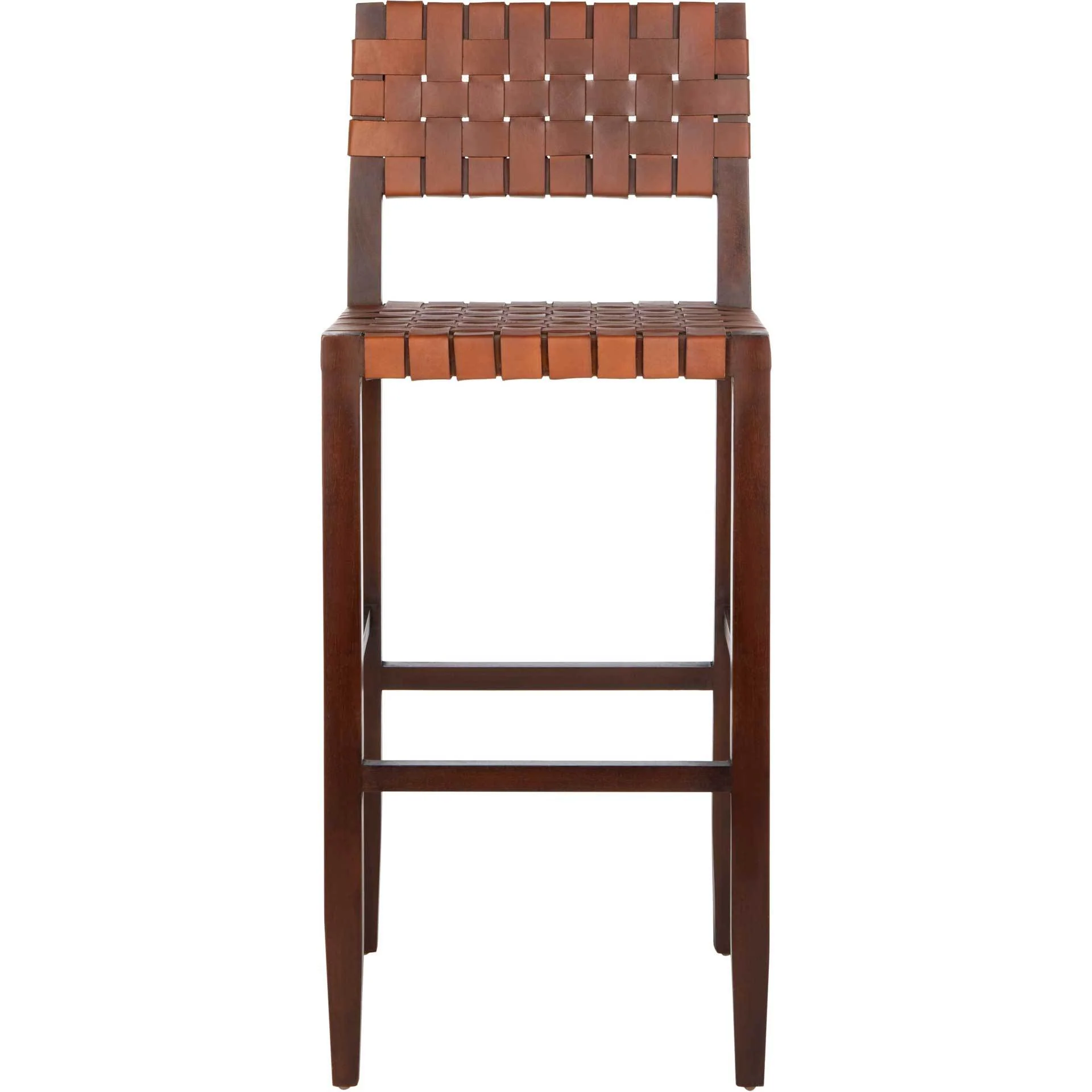 Pamela Woven Leather Bar Stool - Image 2
