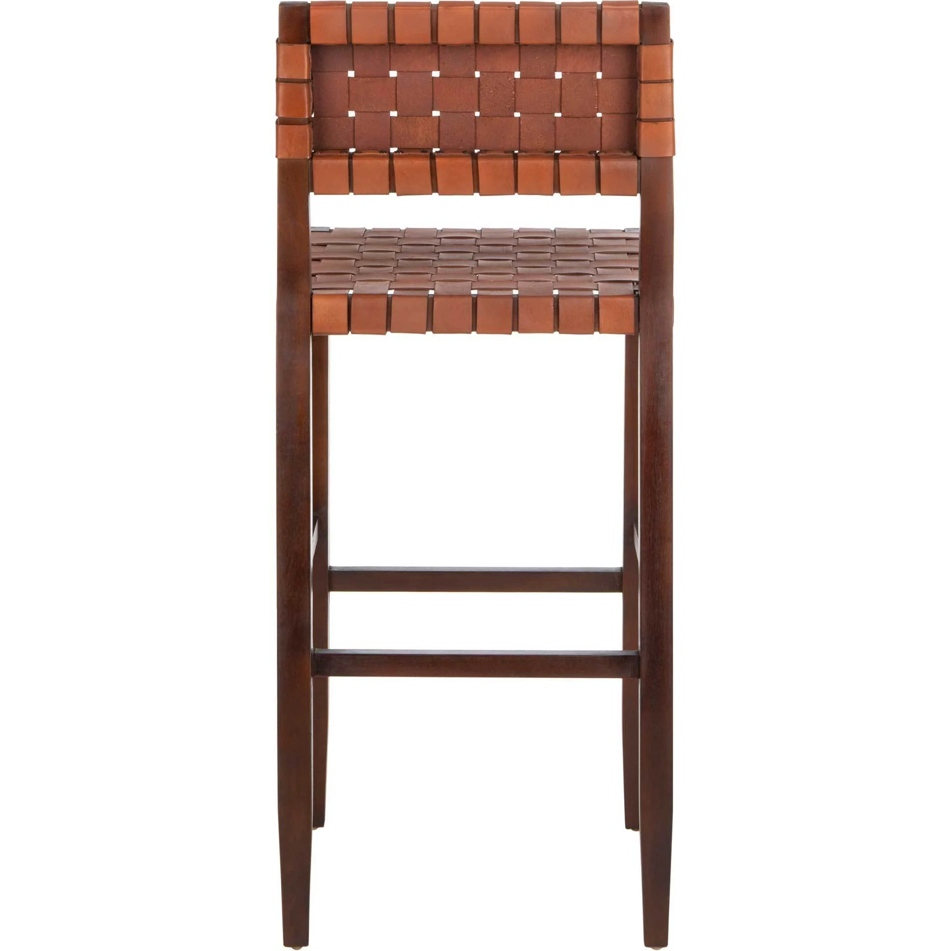 Pamela Woven Leather Bar Stool - Image 3