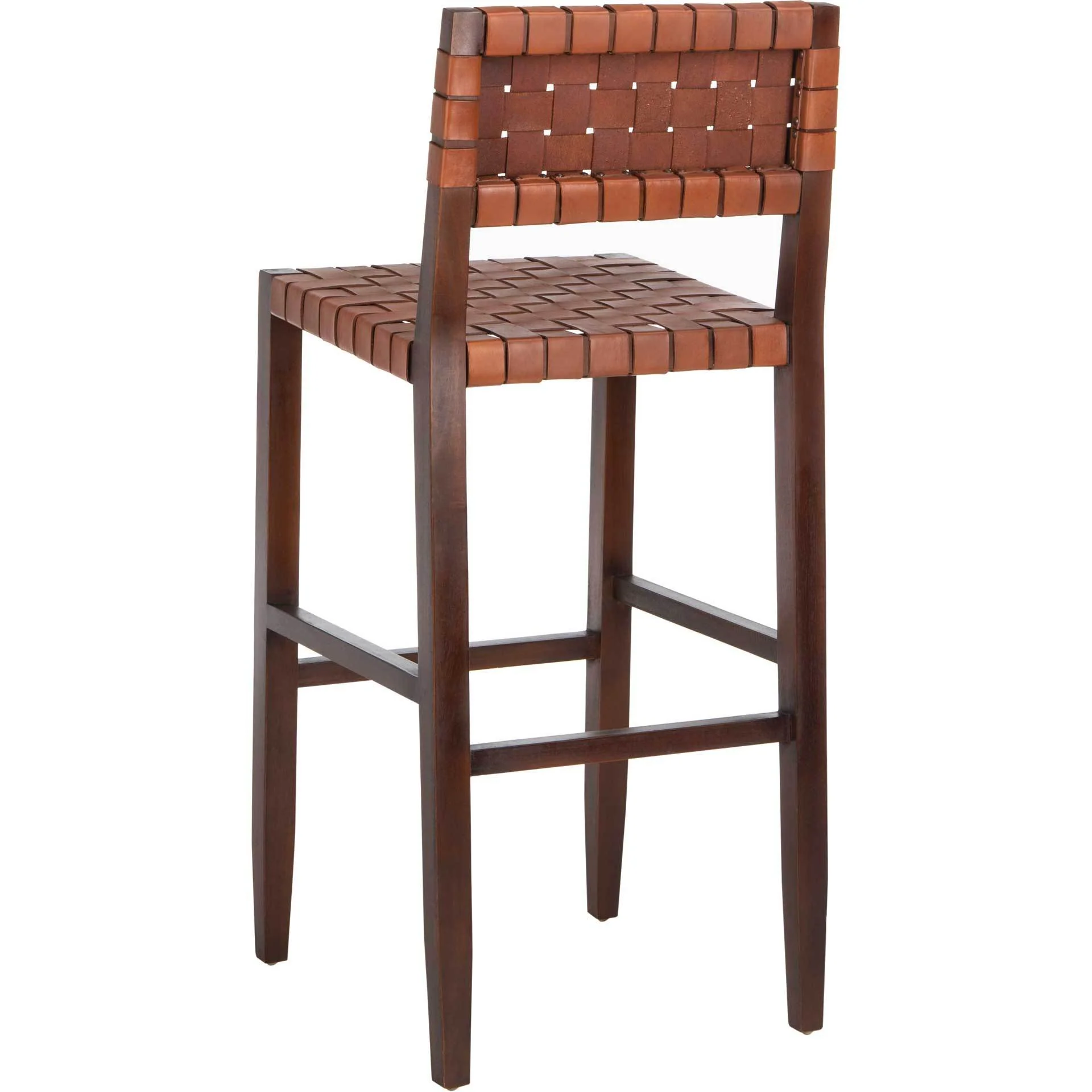 Pamela Woven Leather Bar Stool - Image 4
