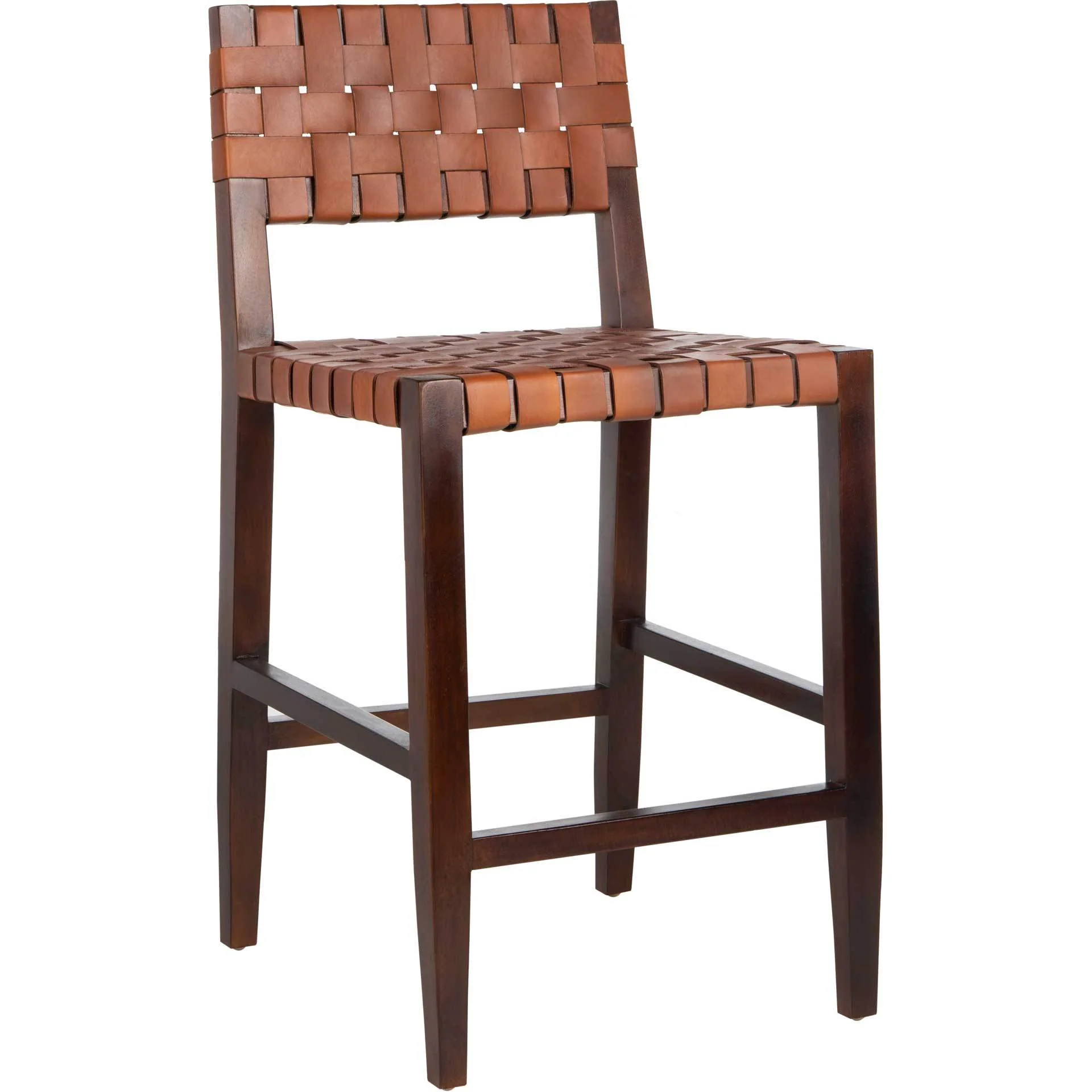 Pamela Woven Leather Bar Stool - Image 6
