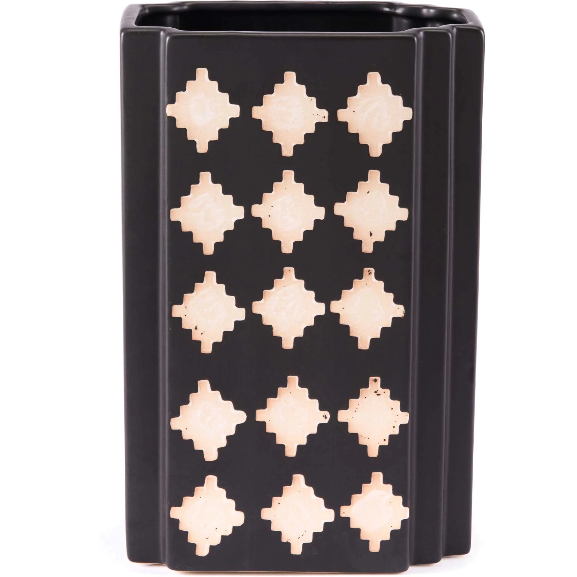 Pampa Rectangular Vase Black/Beige - Image 2