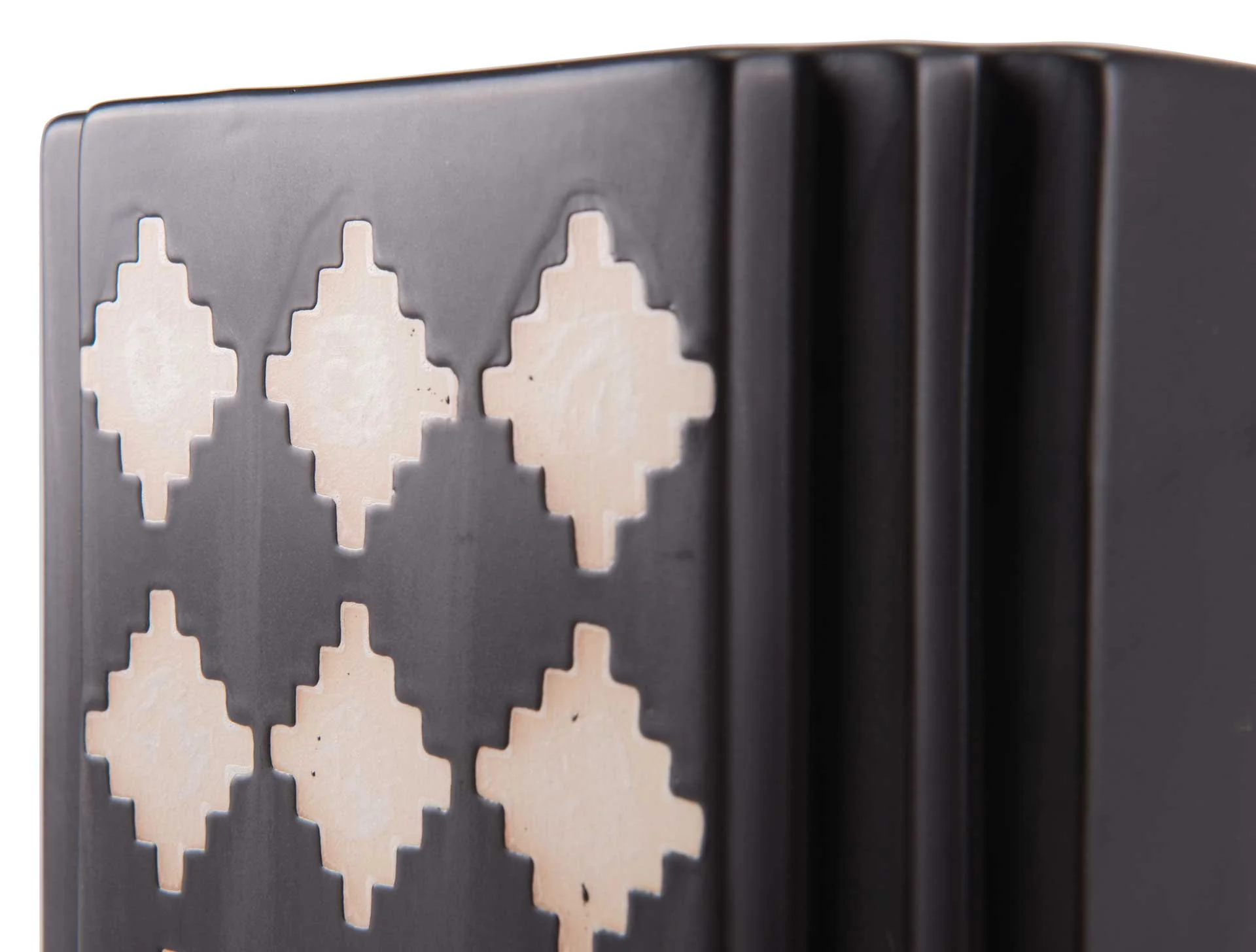 Pampa Rectangular Vase Black/Beige - Image 3