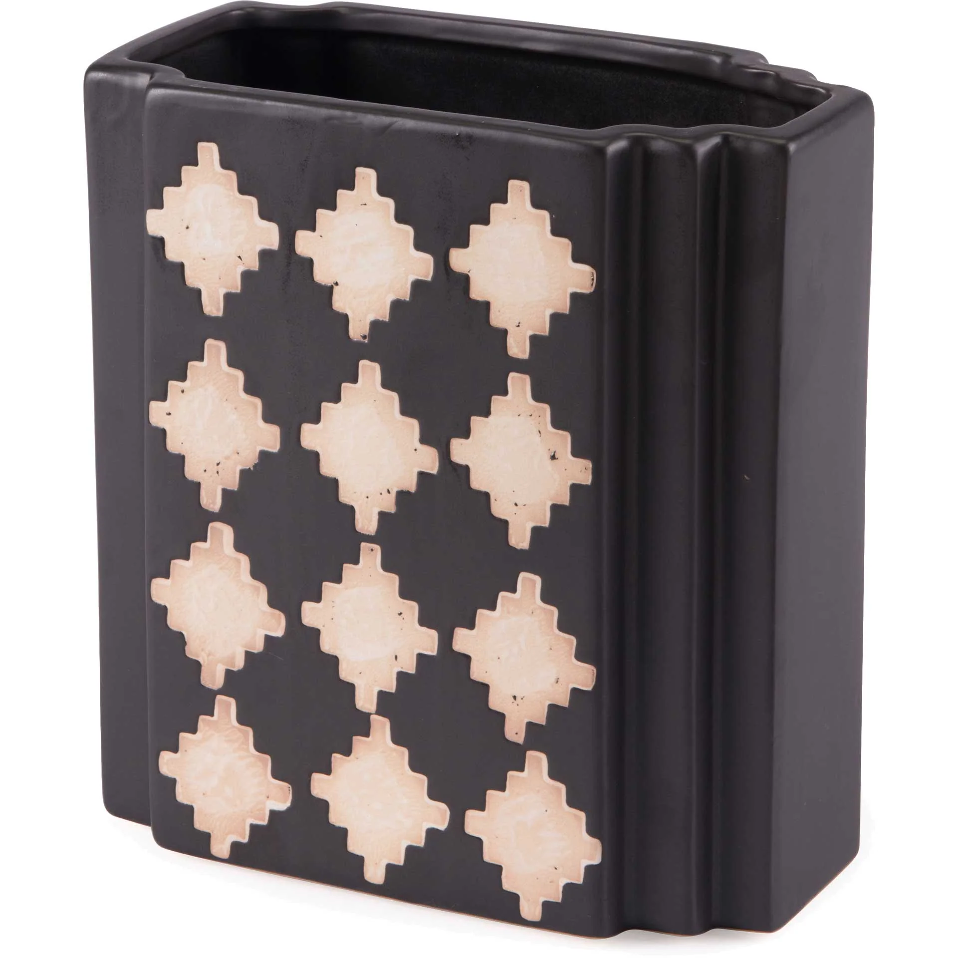 Pampa Rectangular Vase Black/Beige - Image 4