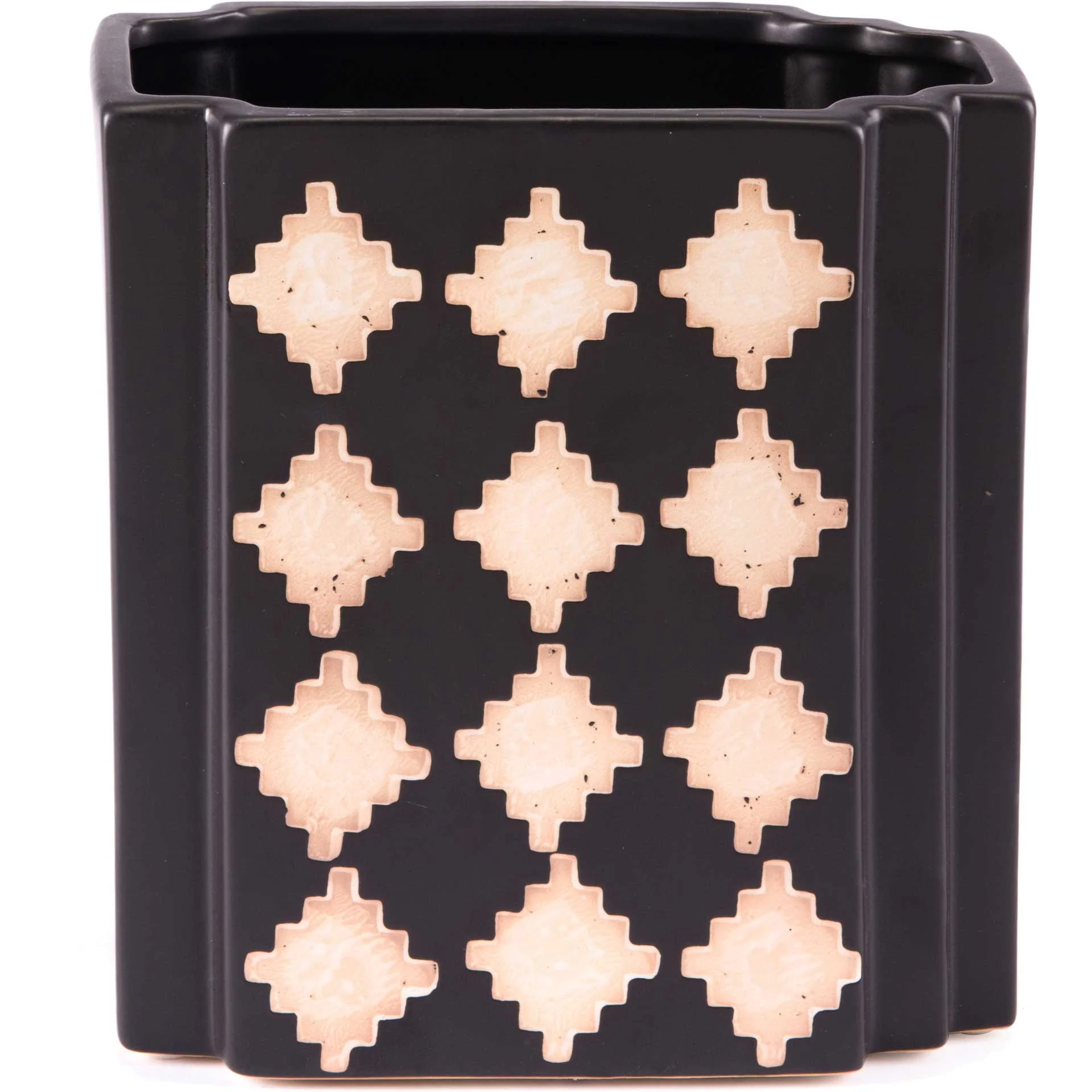 Pampa Rectangular Vase Black/Beige - Image 5