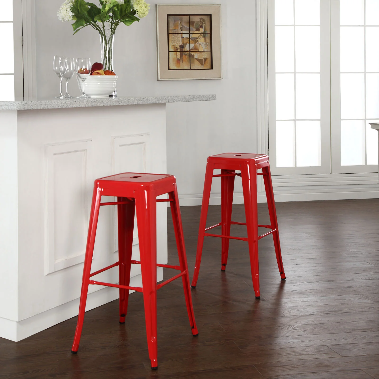 Panora Bar Stool Red - Image 4