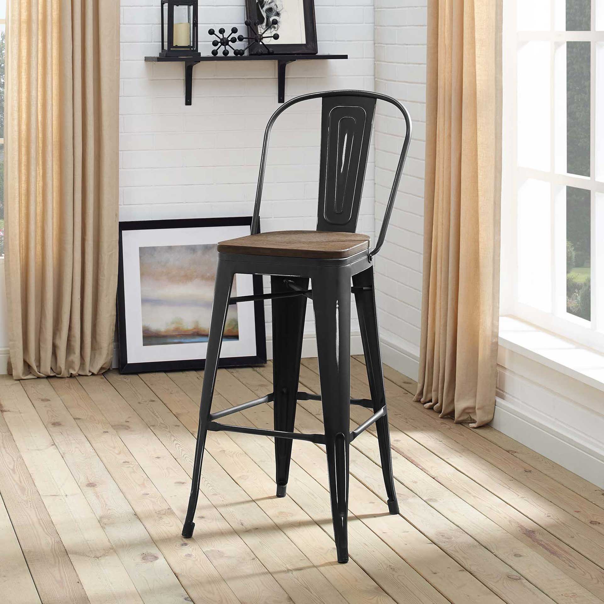 Panora High Backrest Bar Stool Black - Image 4