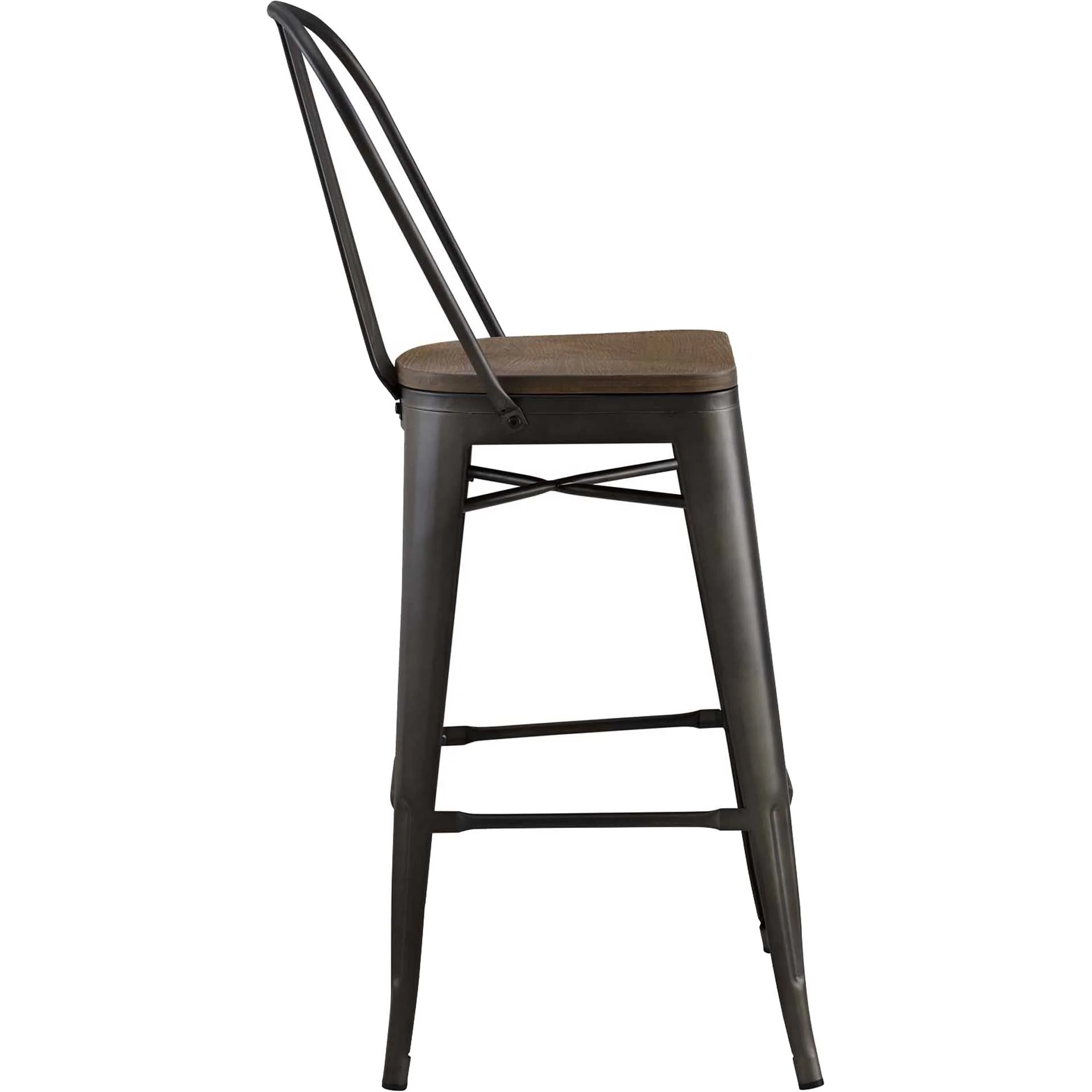Panora High Backrest Bar Stool Brown - Image 2