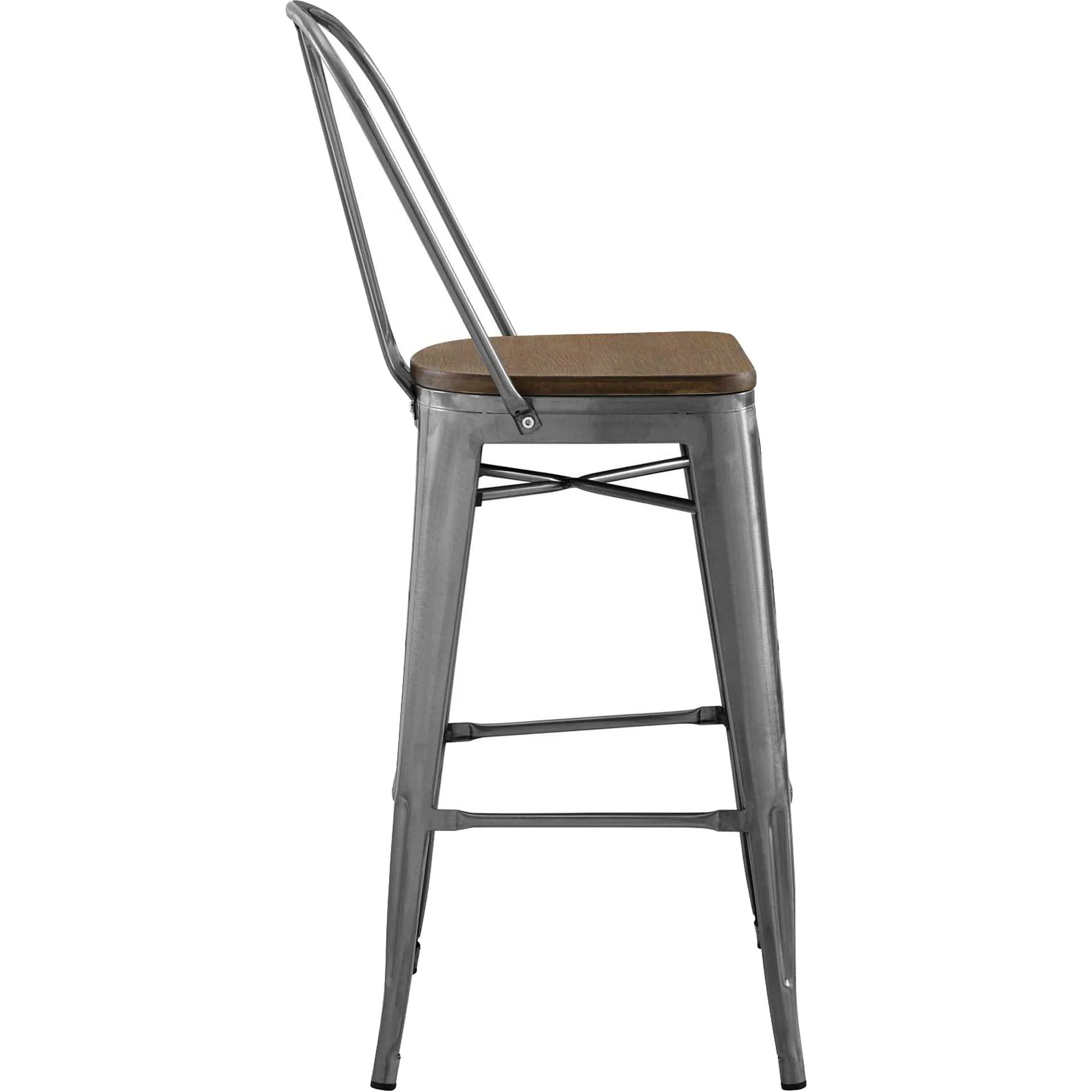Panora High Backrest Bar Stool Gunmetal - Image 2