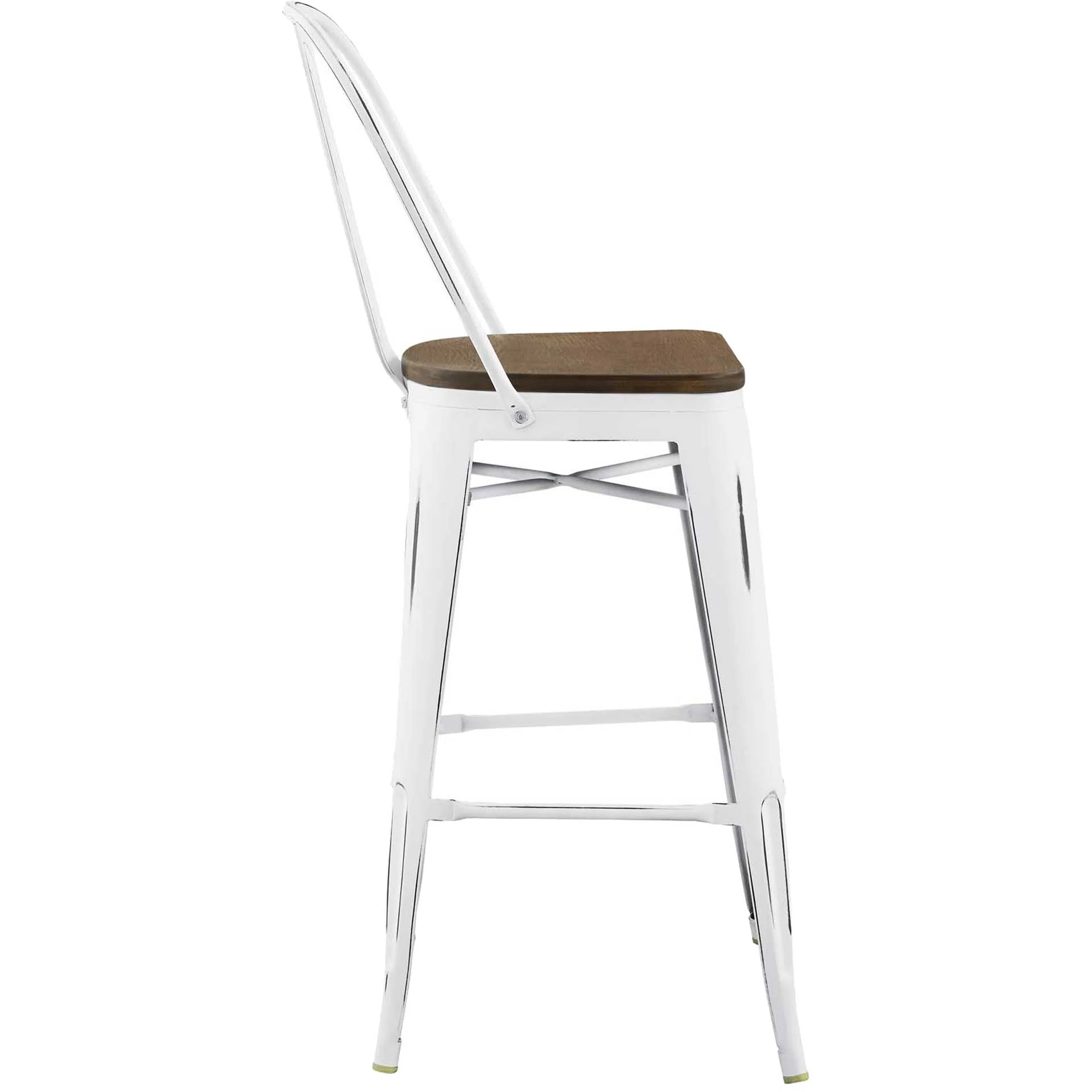 Panora High Backrest Bar Stool White - Image 2