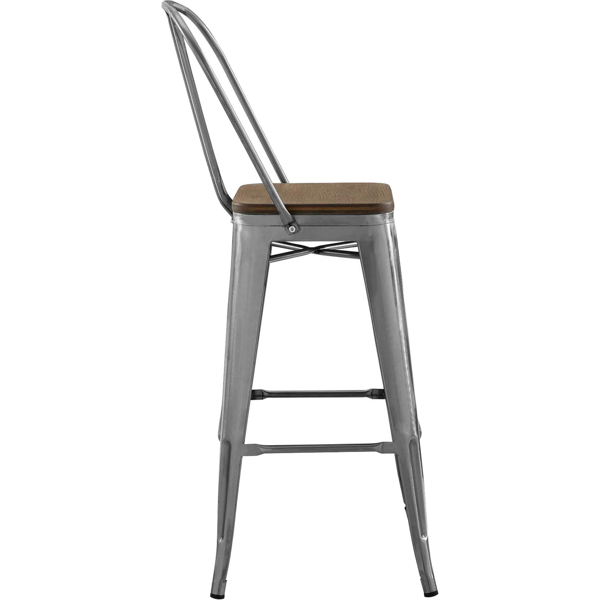 Panora High Backrest Square Bar Stool Gunmetal - Image 2