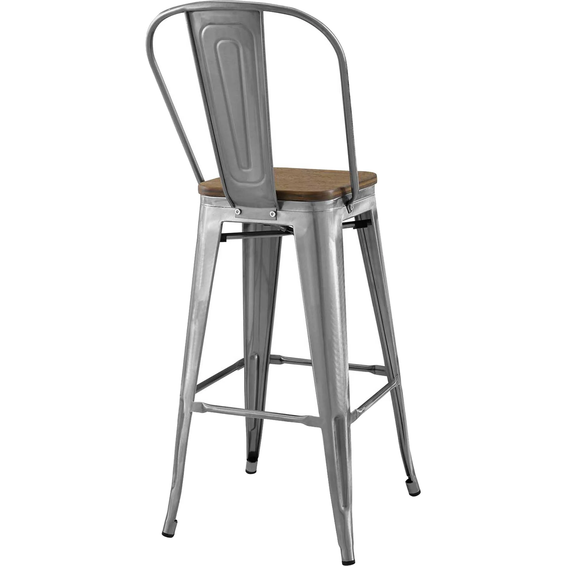 Panora High Backrest Square Bar Stool Gunmetal - Image 3
