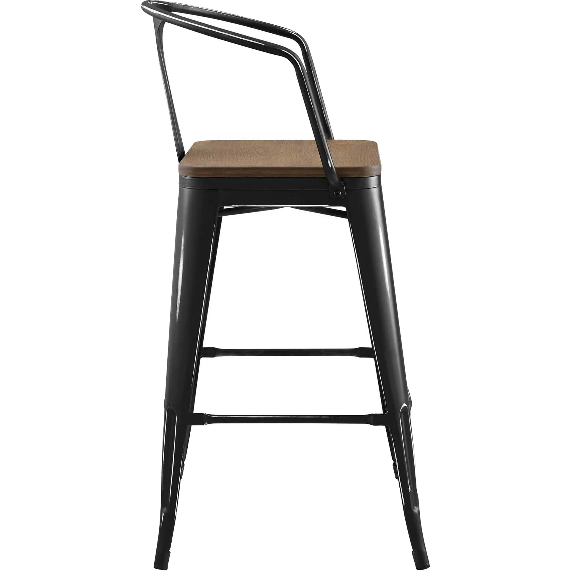 Panora Low Backrest Bar Stool Black - Image 2