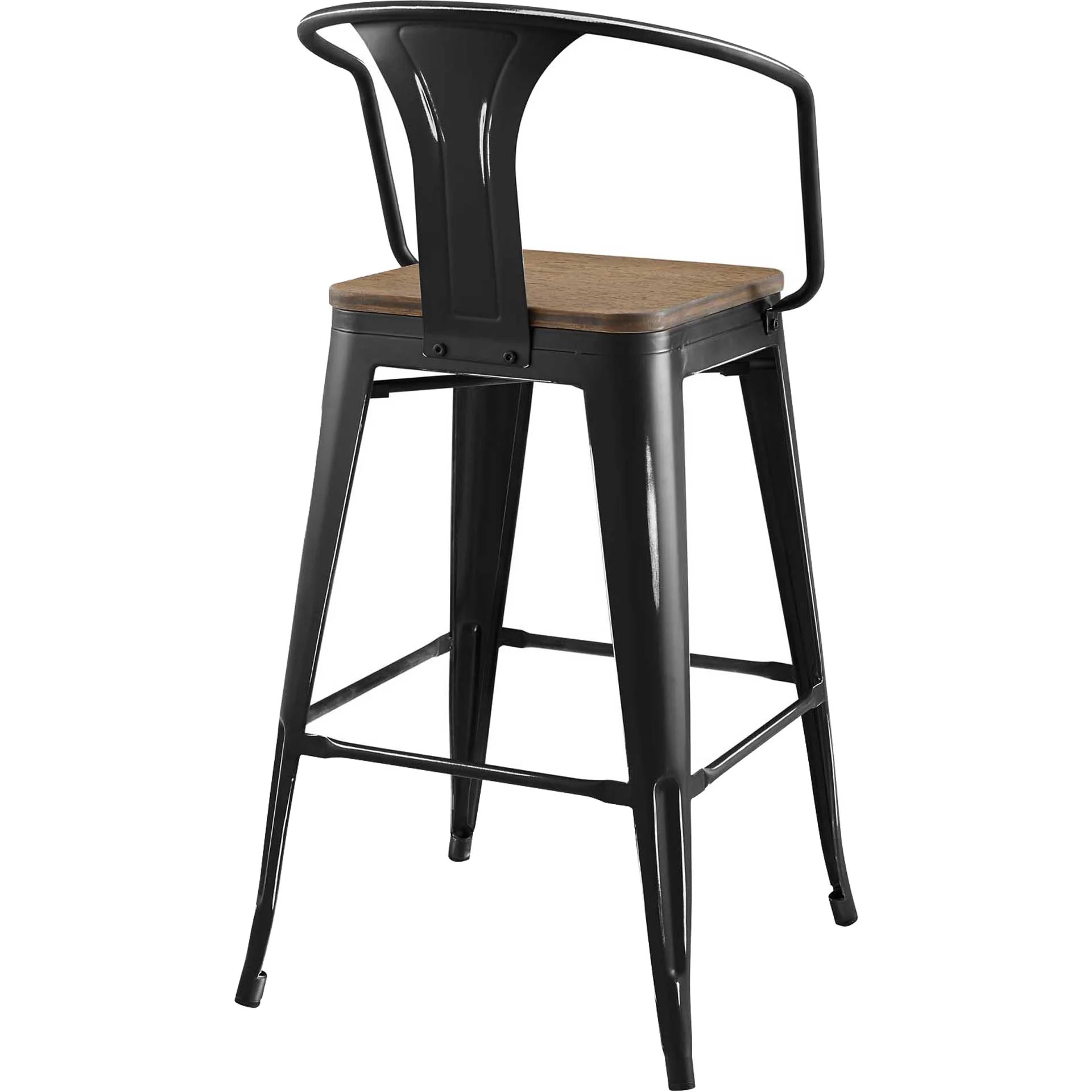 Panora Low Backrest Bar Stool Black - Image 3
