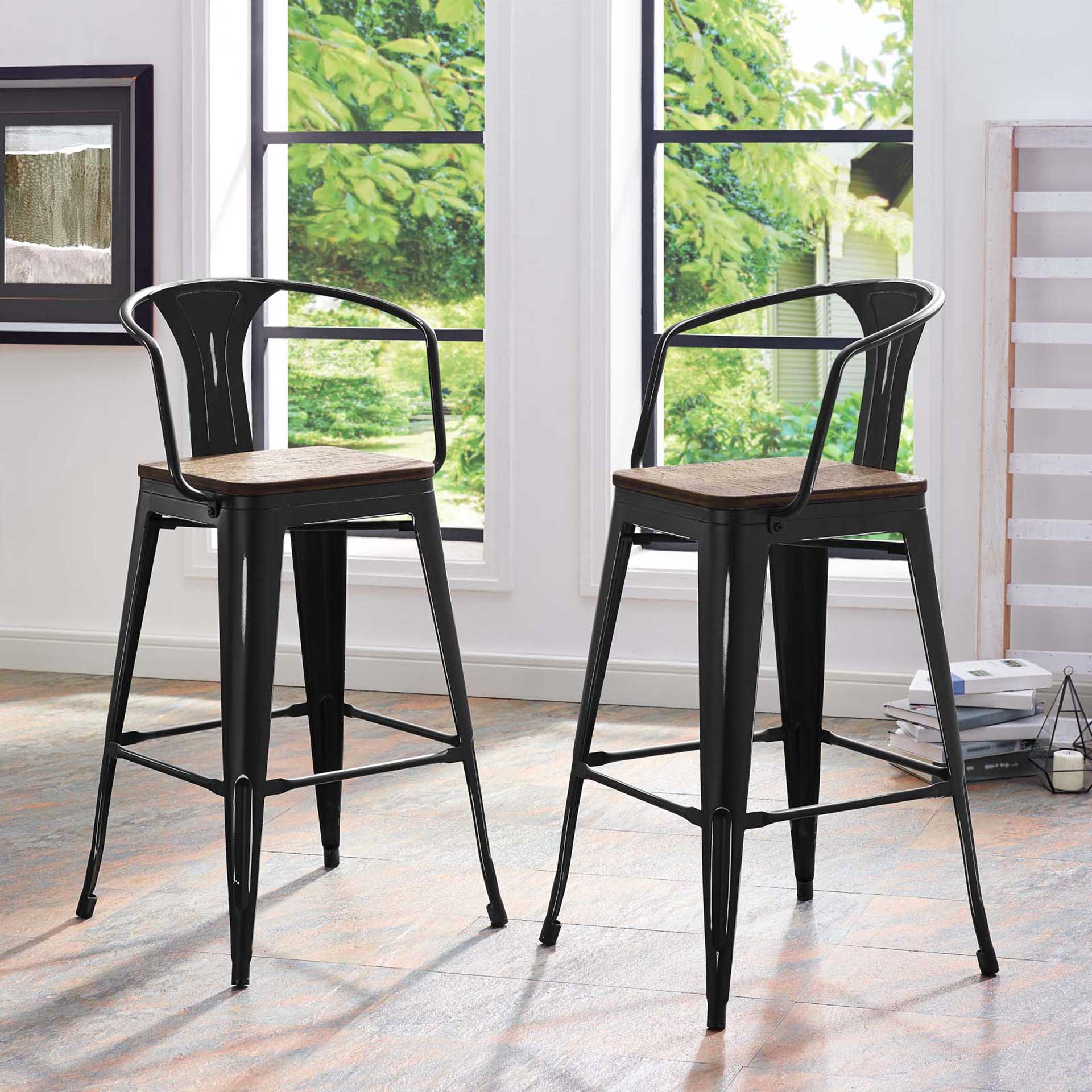 Panora Low Backrest Bar Stool Black - Image 5