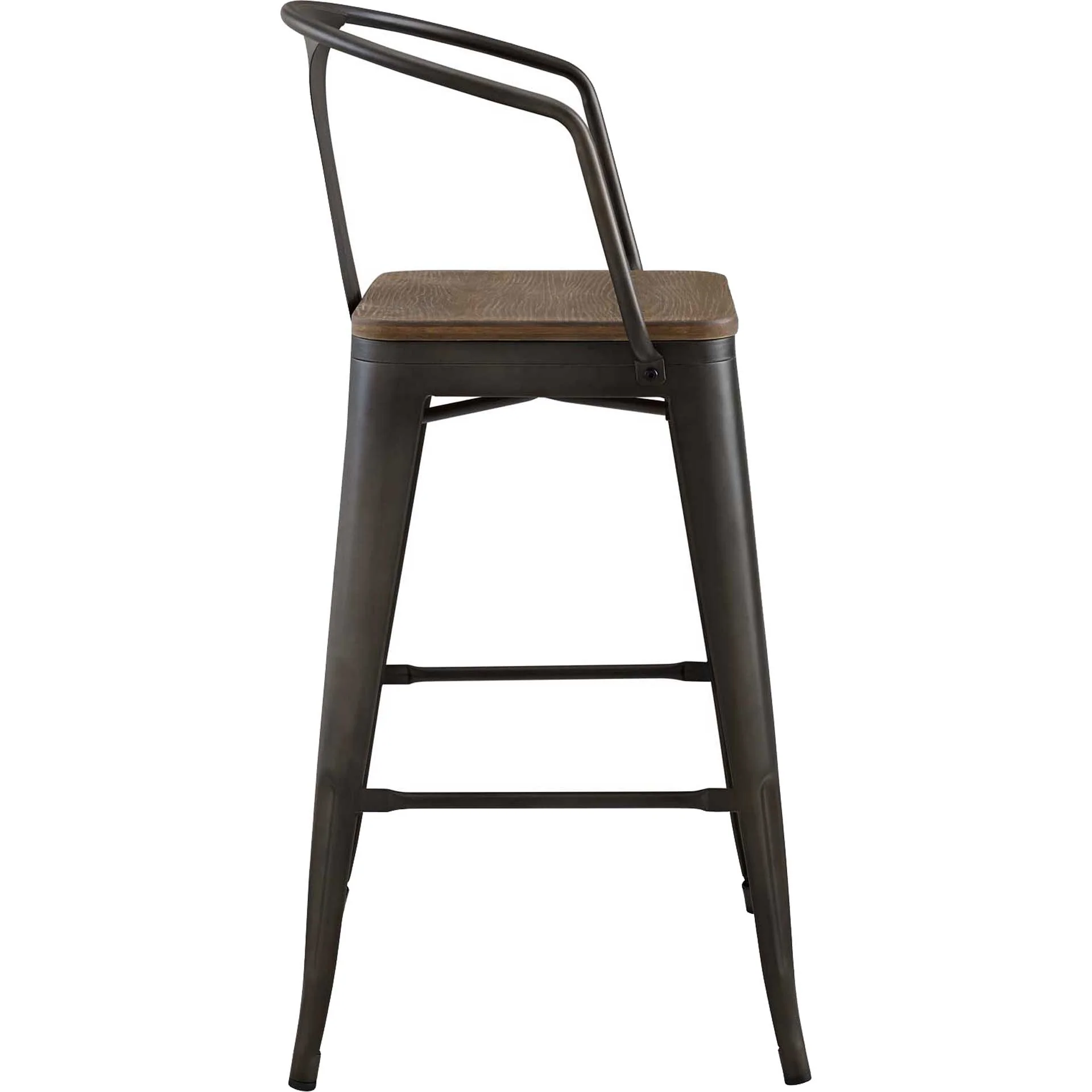 Panora Low Backrest Bar Stool Brown - Image 2